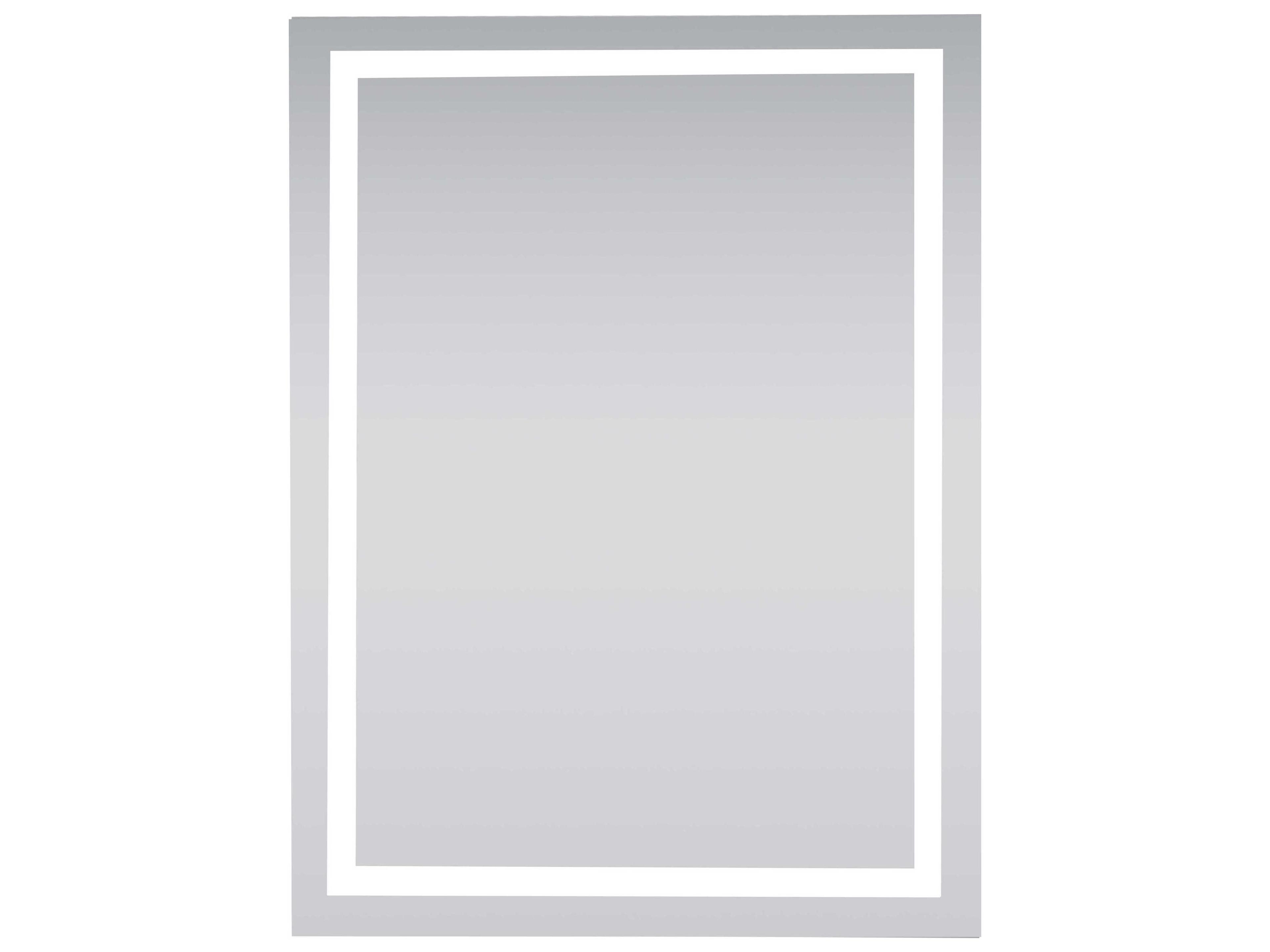 Elegant Lighting Nova Silver Rectangular LED Wall Mirror