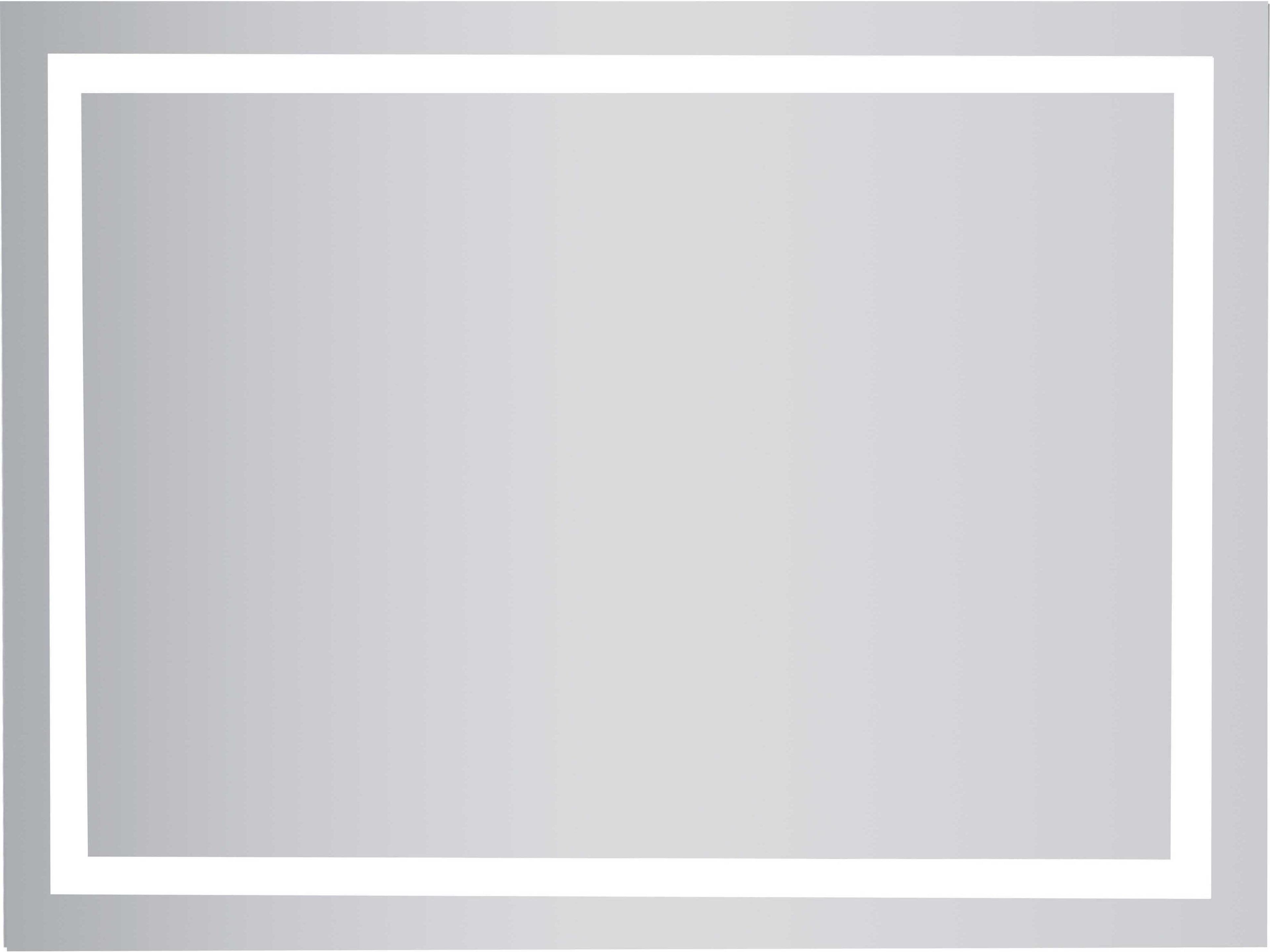 Elegant Lighting Nova Silver Rectangular LED Wall Mirror