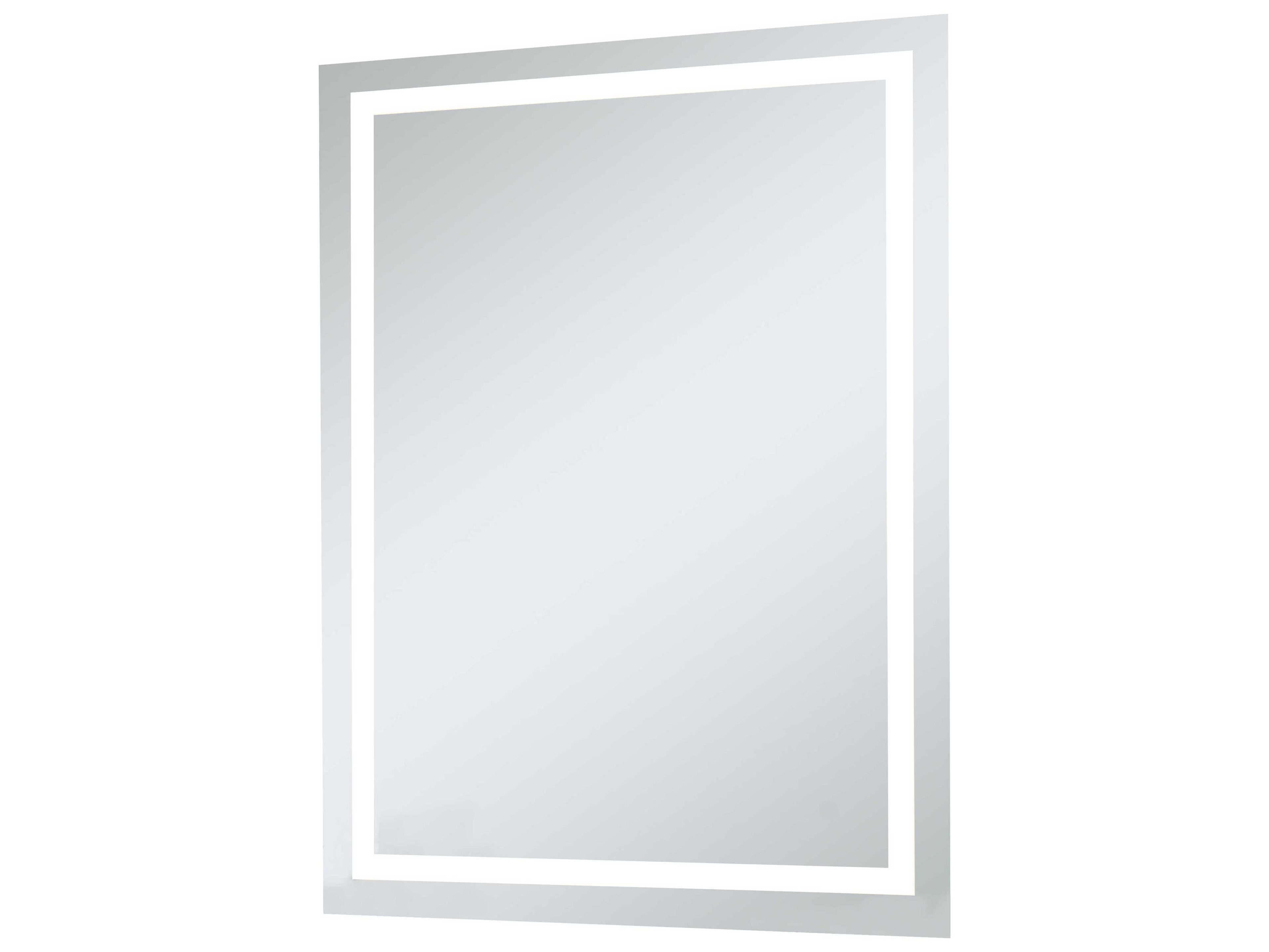 Elegant Lighting Nova Silver Rectangular LED Wall Mirror