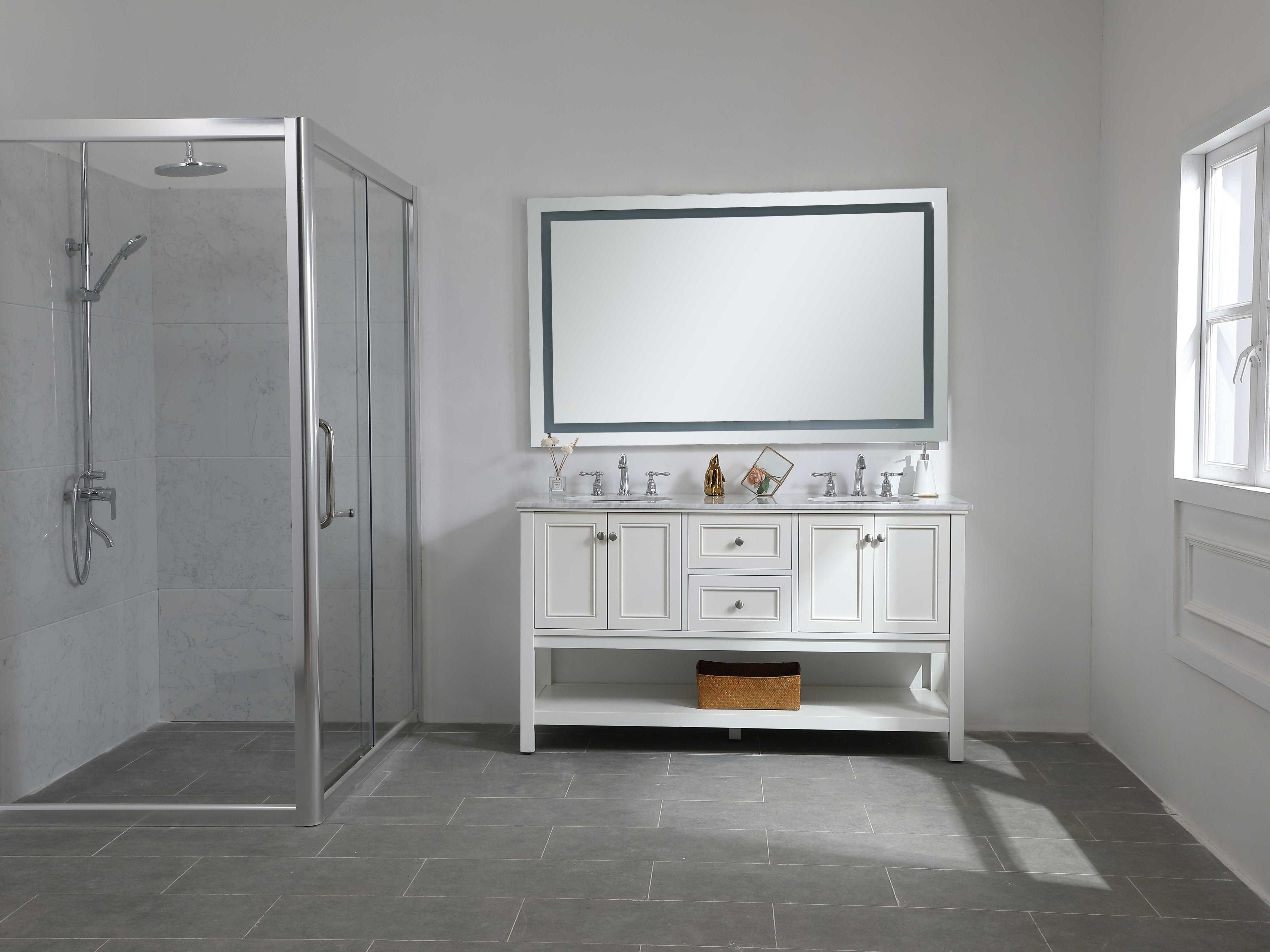 Elegant Lighting Nova Silver Rectangular LED Wall Mirror