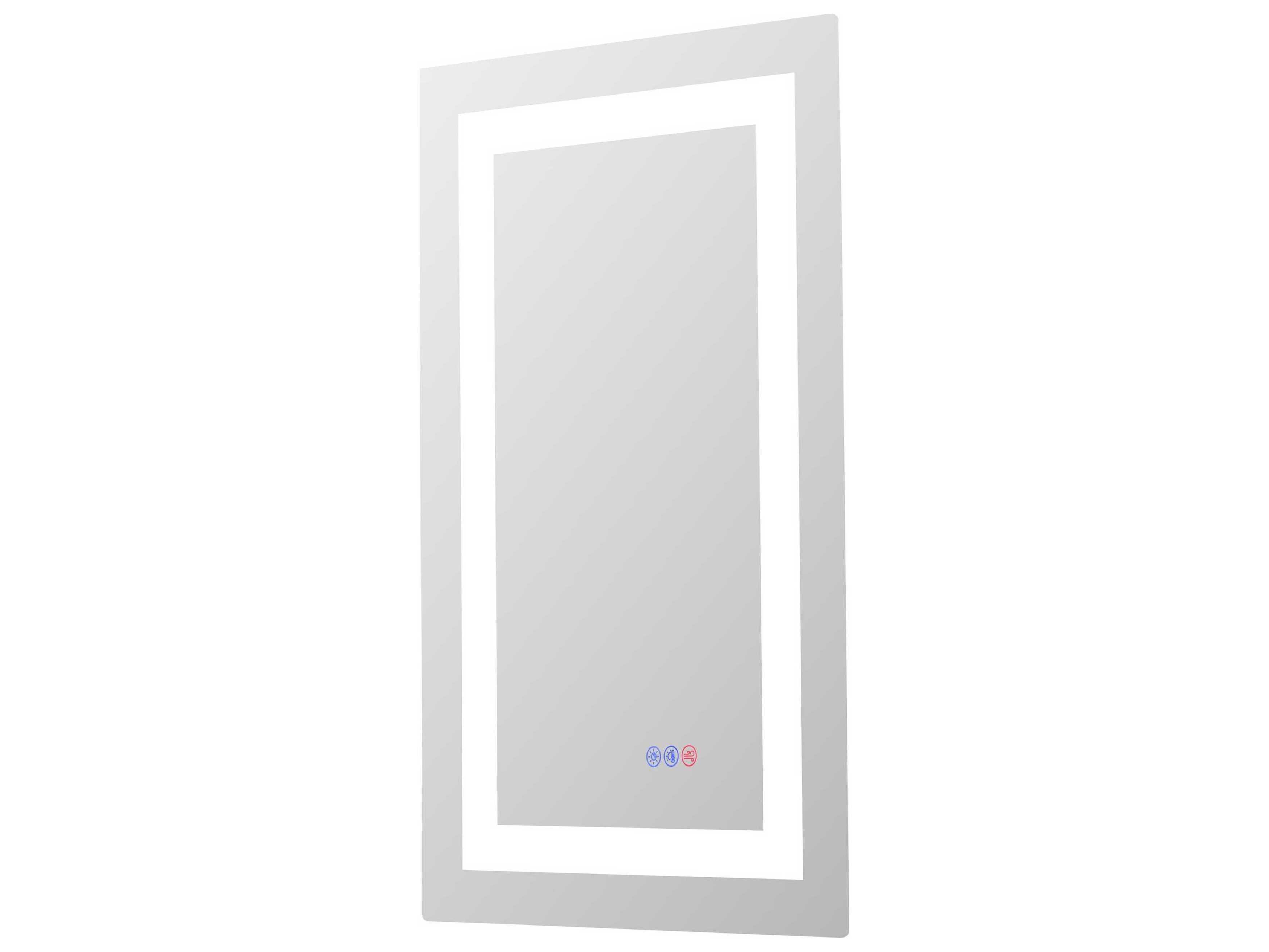 Elegant Lighting Riven White Rectangular Wall Mirror