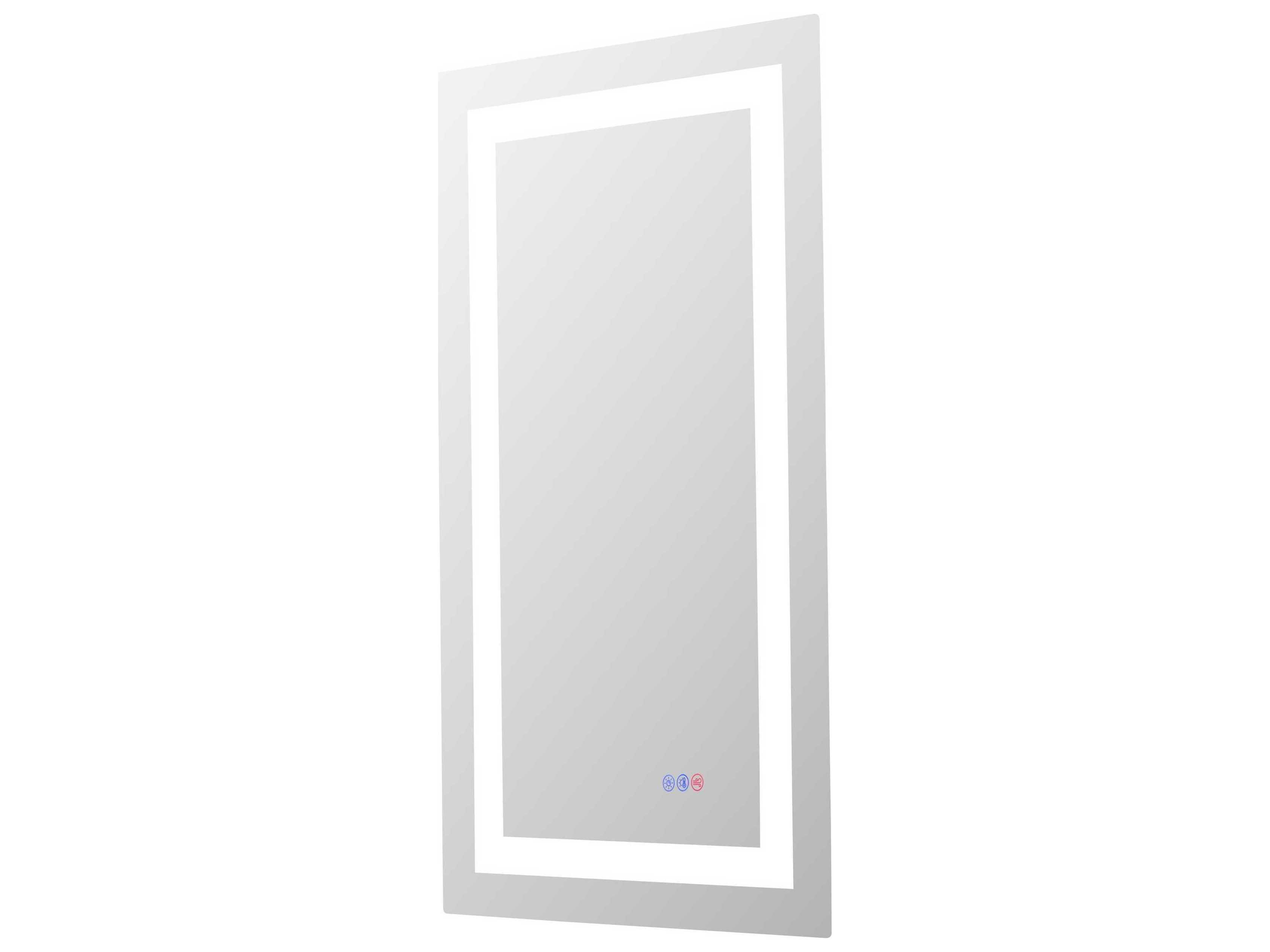 Elegant Lighting Riven White Rectangular Wall Mirror