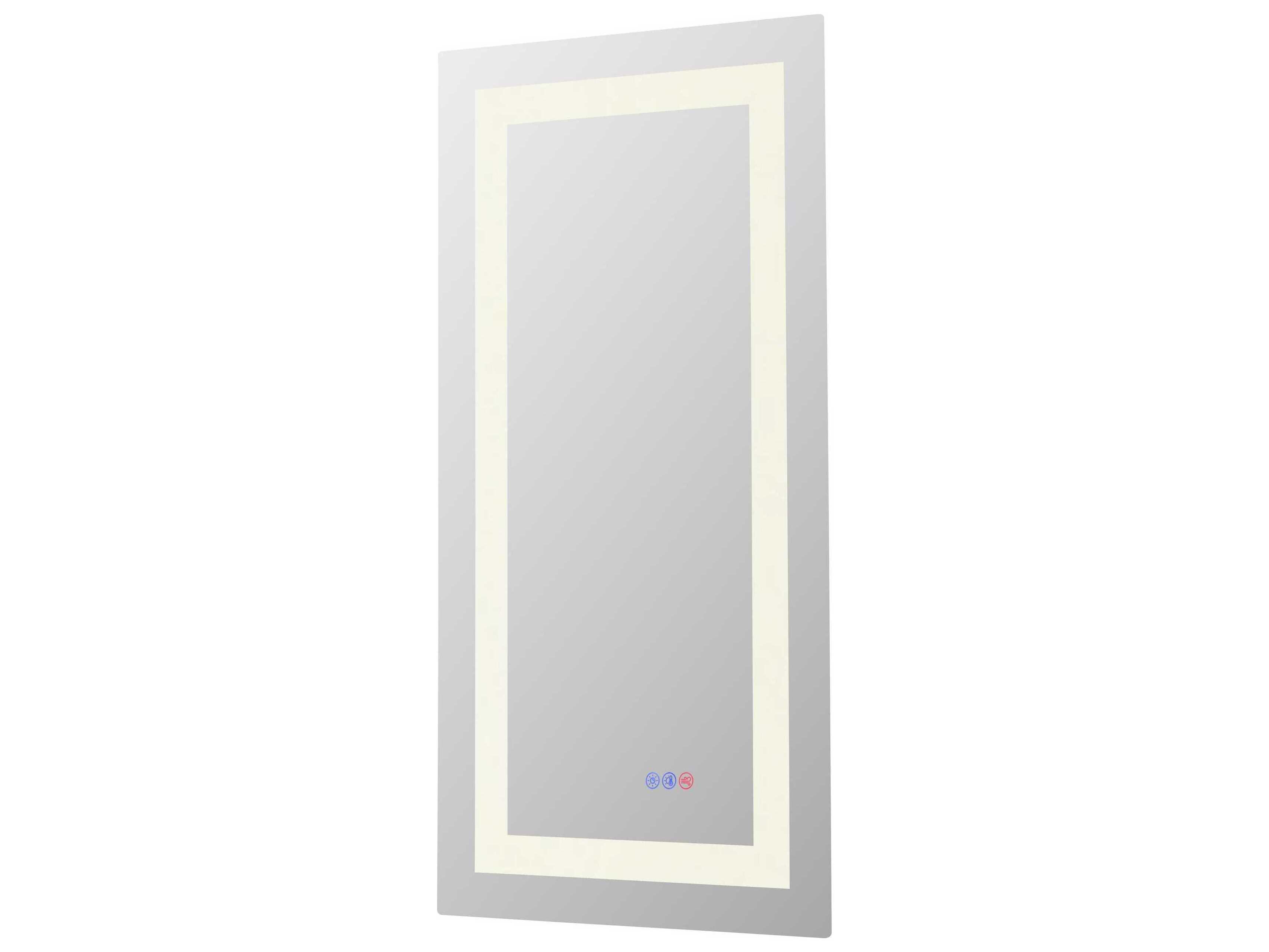 Elegant Lighting Riven White Rectangular Wall Mirror