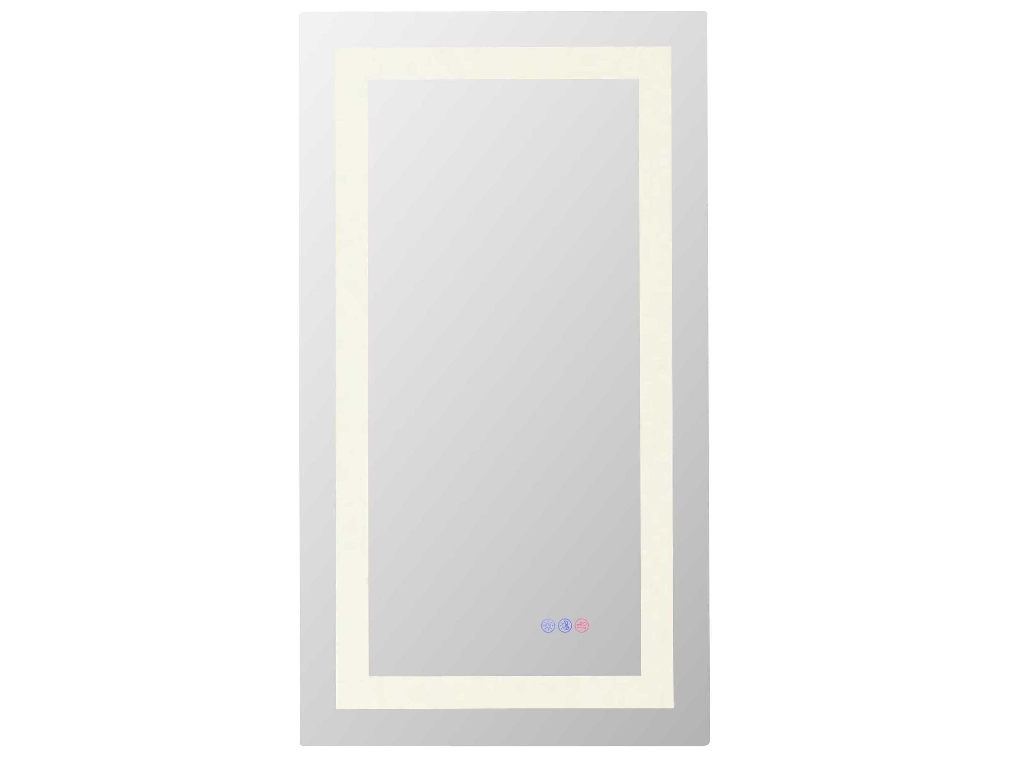 Elegant Lighting Riven White Rectangular Wall Mirror