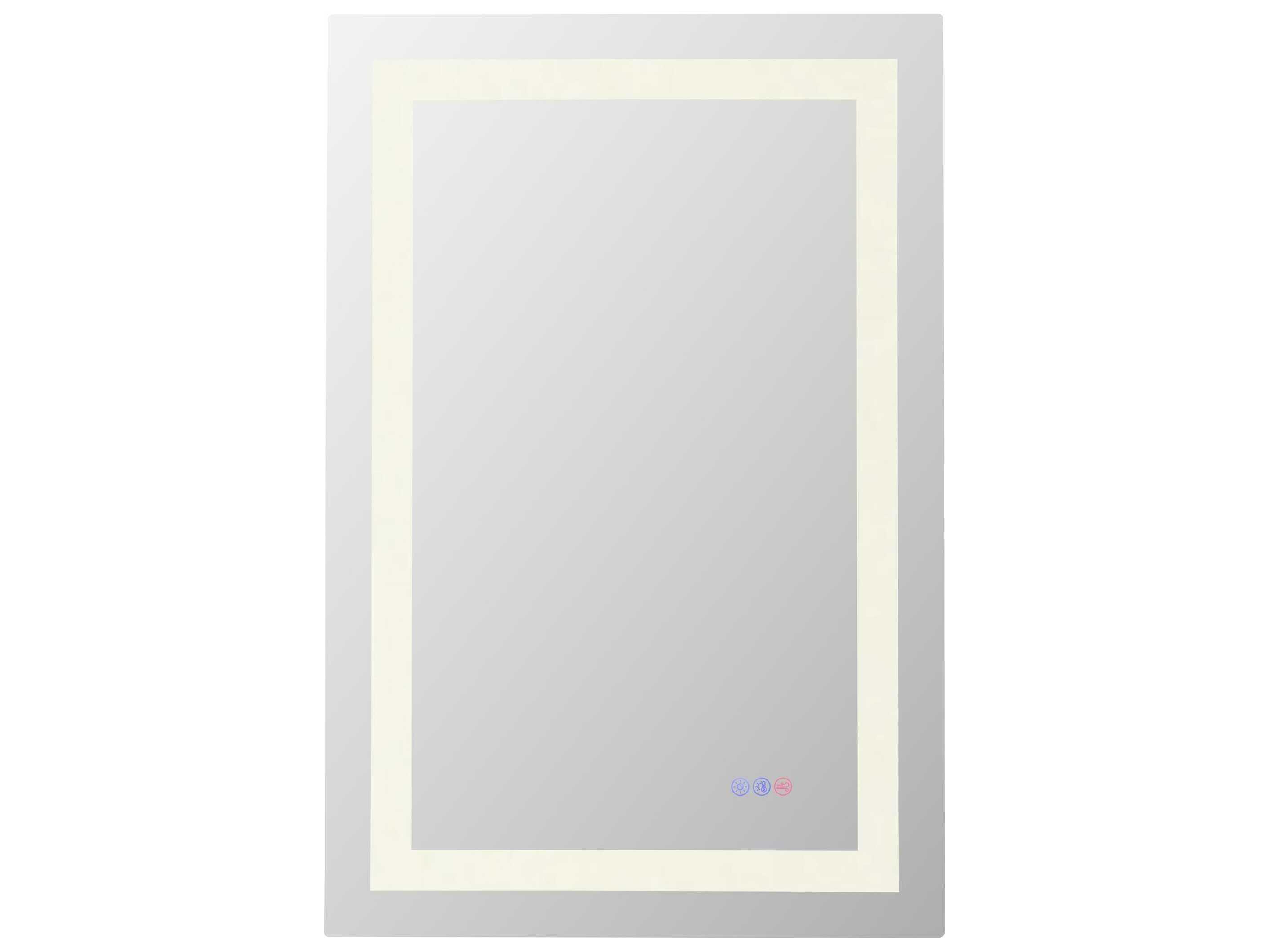 Elegant Lighting Riven White Rectangular Wall Mirror