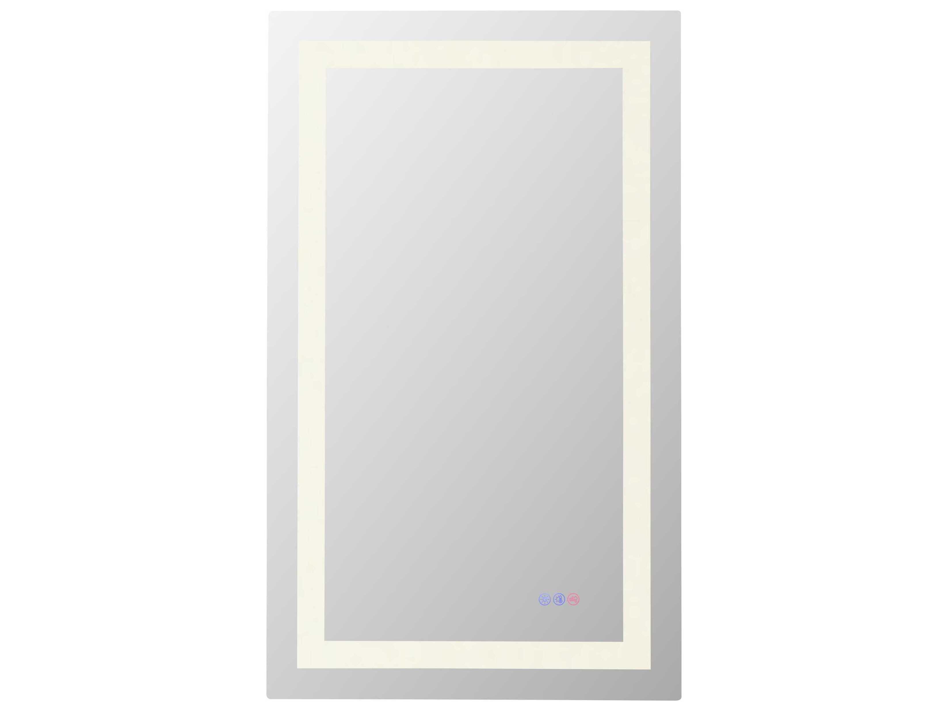 Elegant Lighting Riven White Rectangular Wall Mirror