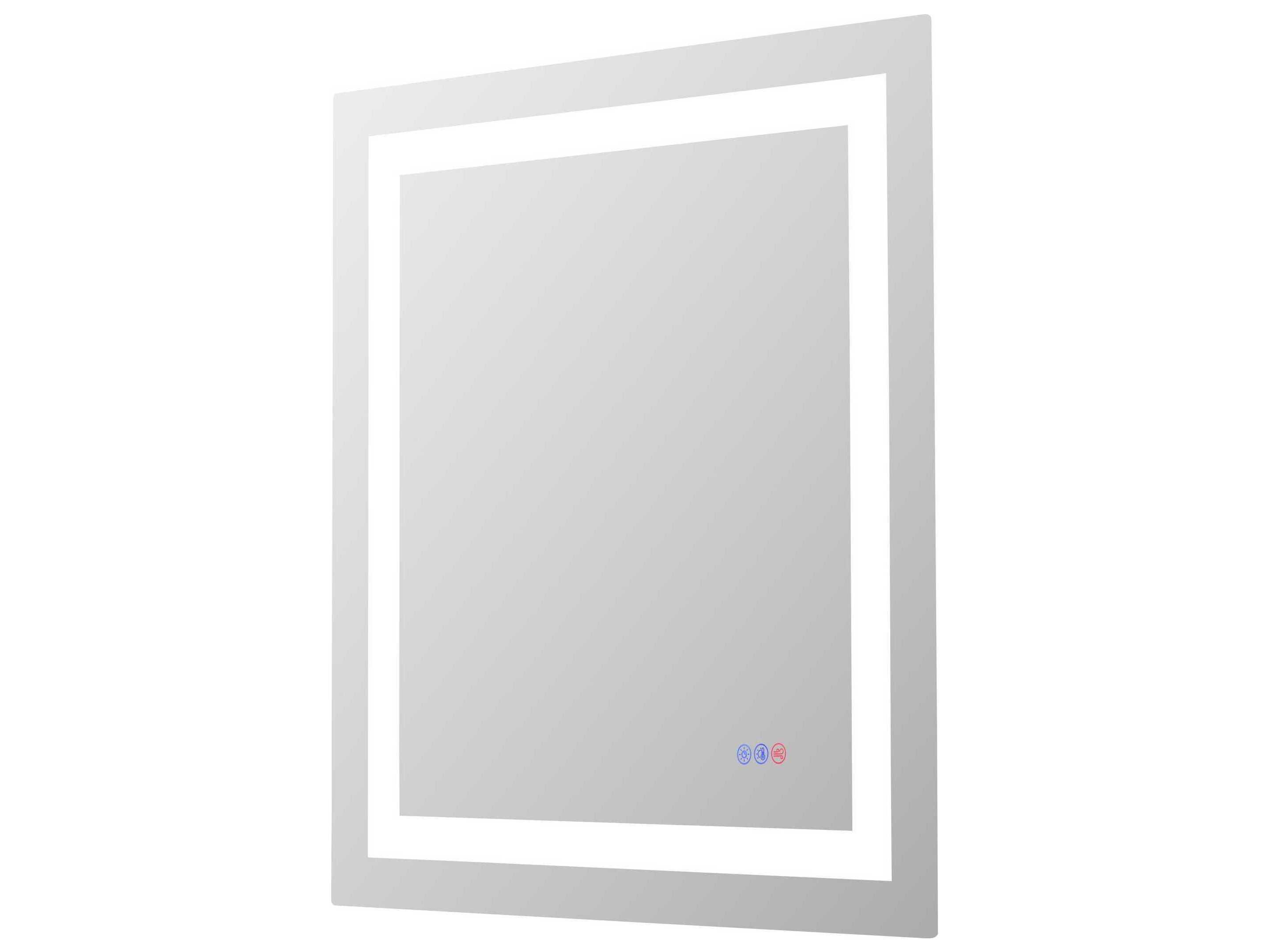 Elegant Lighting Riven White Rectangular Wall Mirror