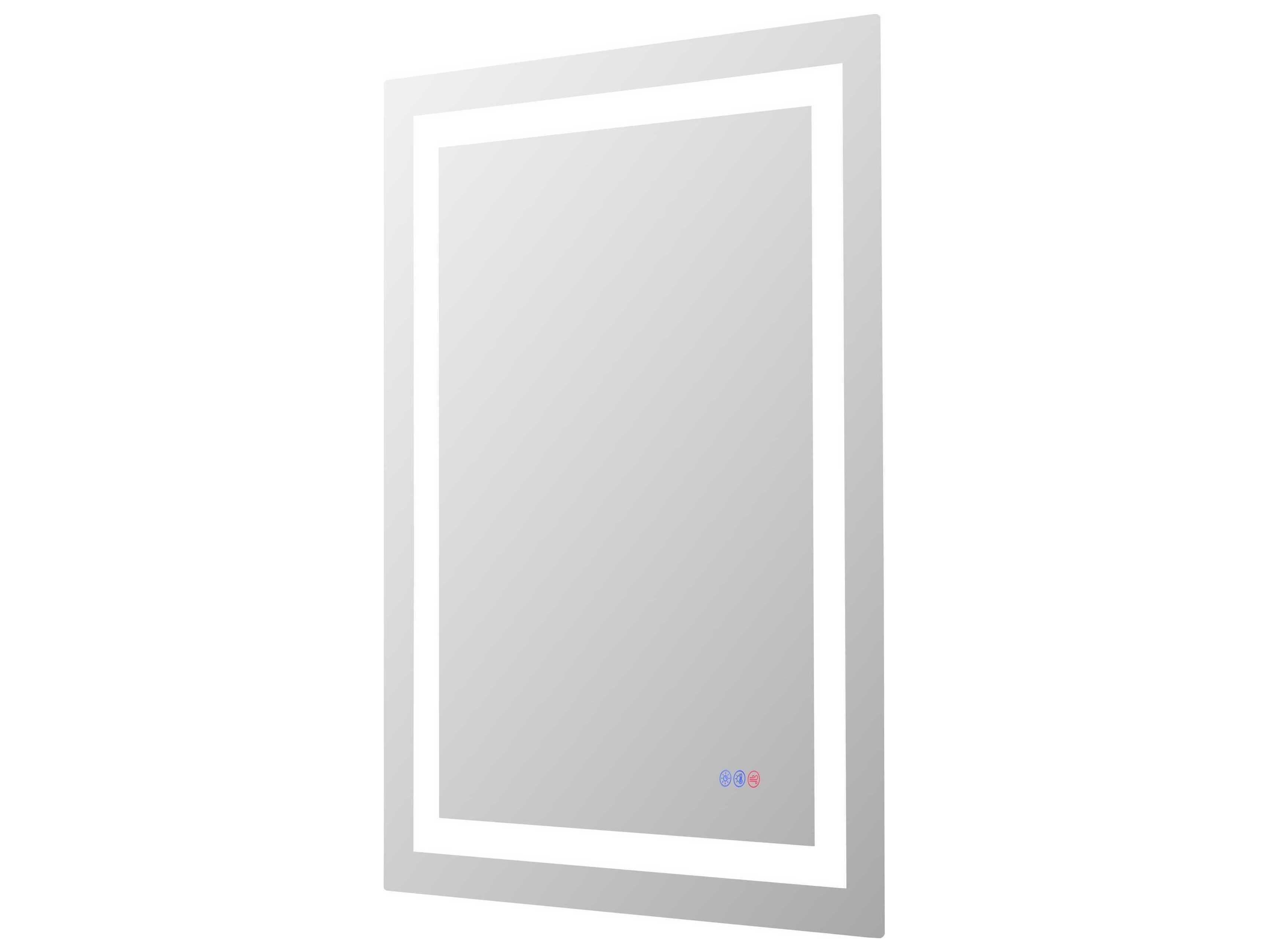 Elegant Lighting Riven White Rectangular Wall Mirror