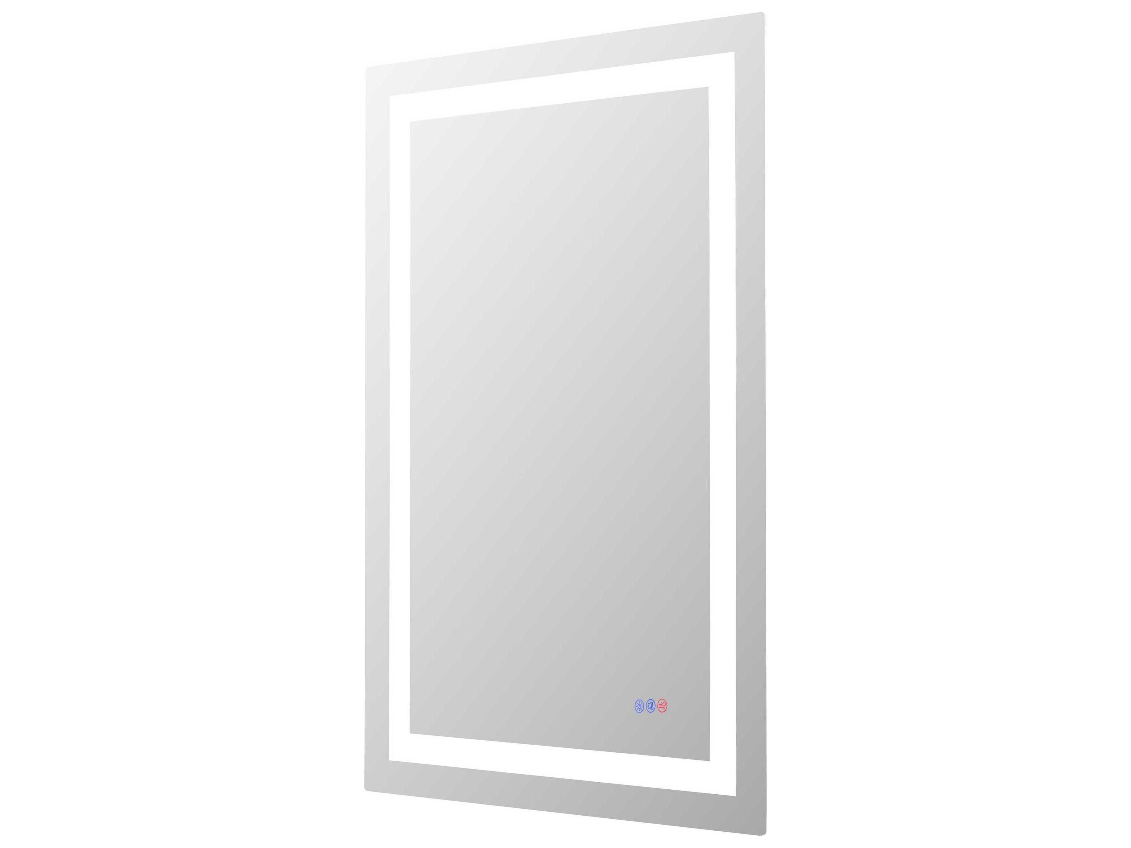Elegant Lighting Riven White Rectangular Wall Mirror