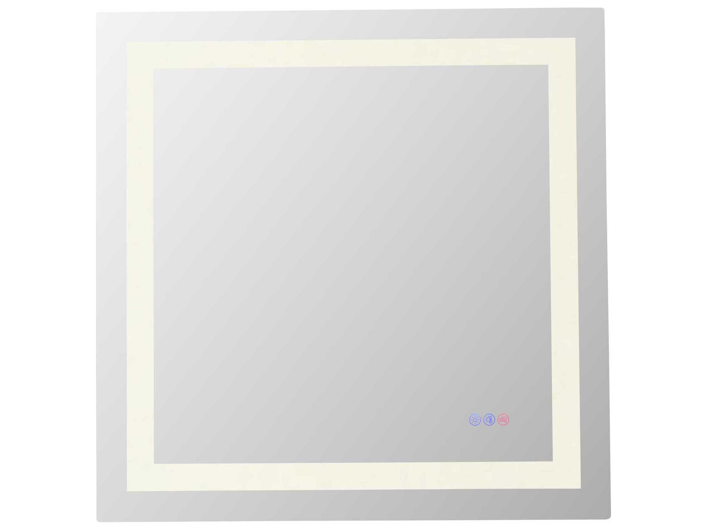 Elegant Lighting Riven White Square Wall Mirror