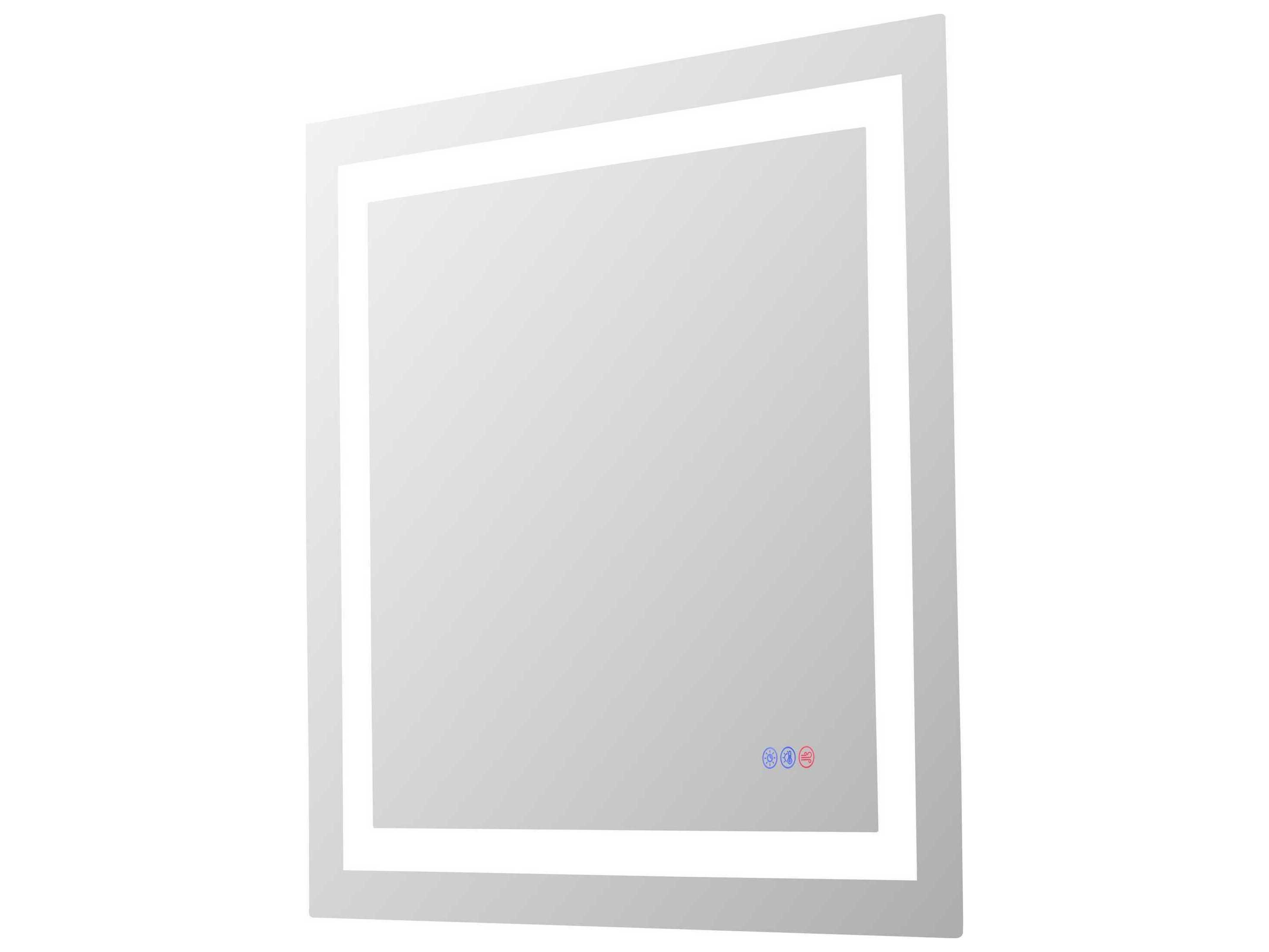 Elegant Lighting Riven White Square Wall Mirror