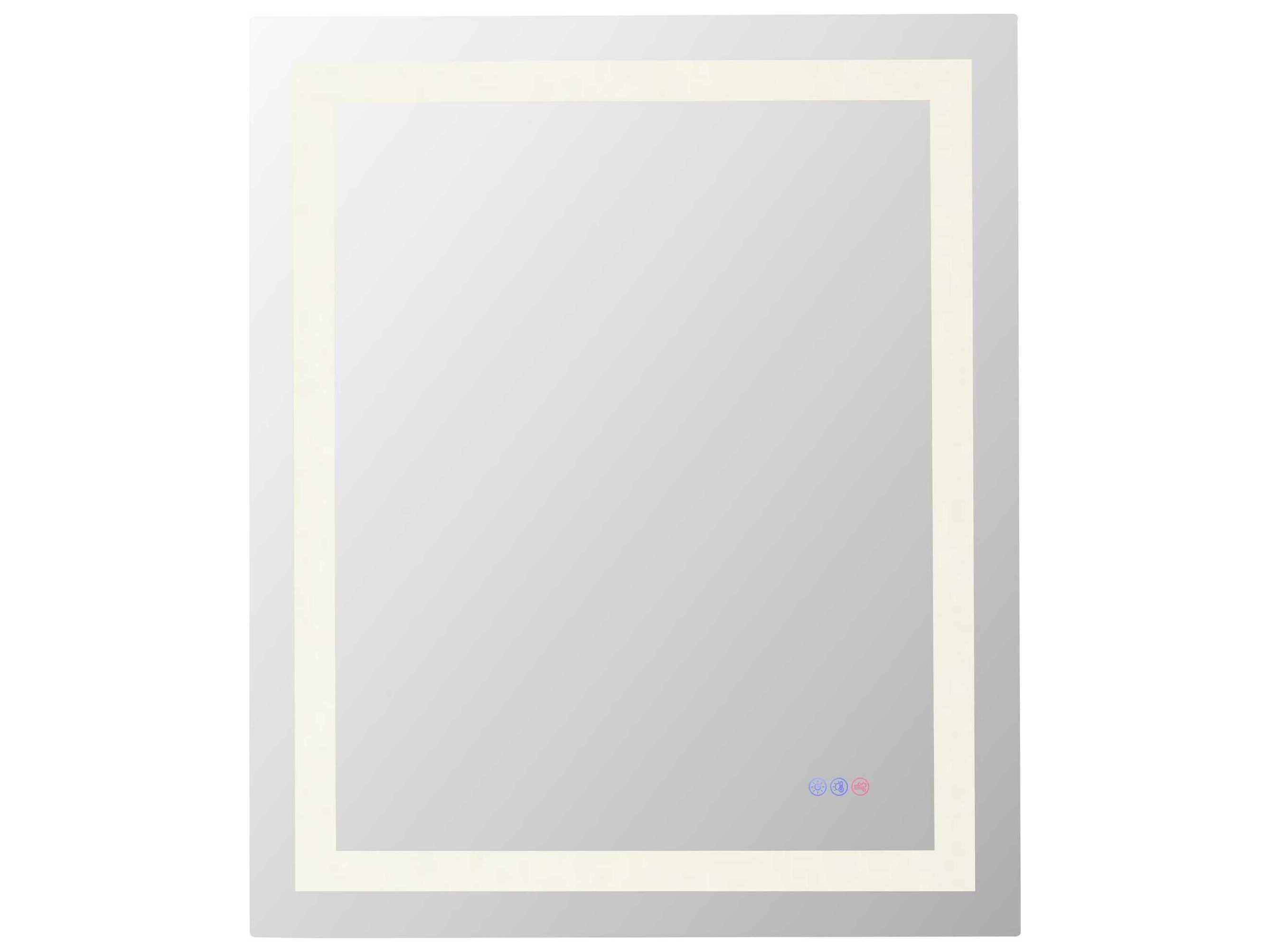 Elegant Lighting Riven White Rectangular Wall Mirror