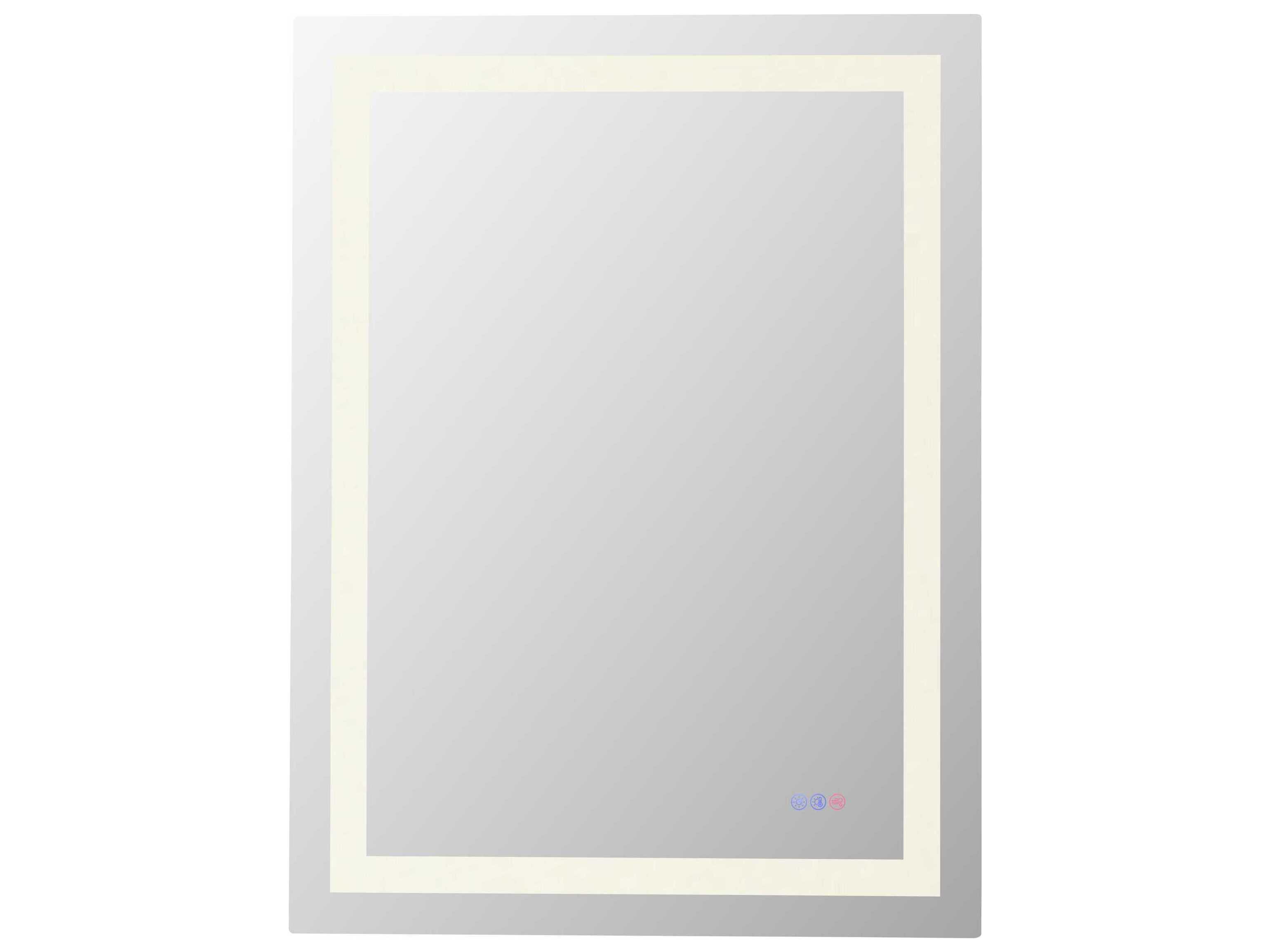 Elegant Lighting Riven White Rectangular Wall Mirror