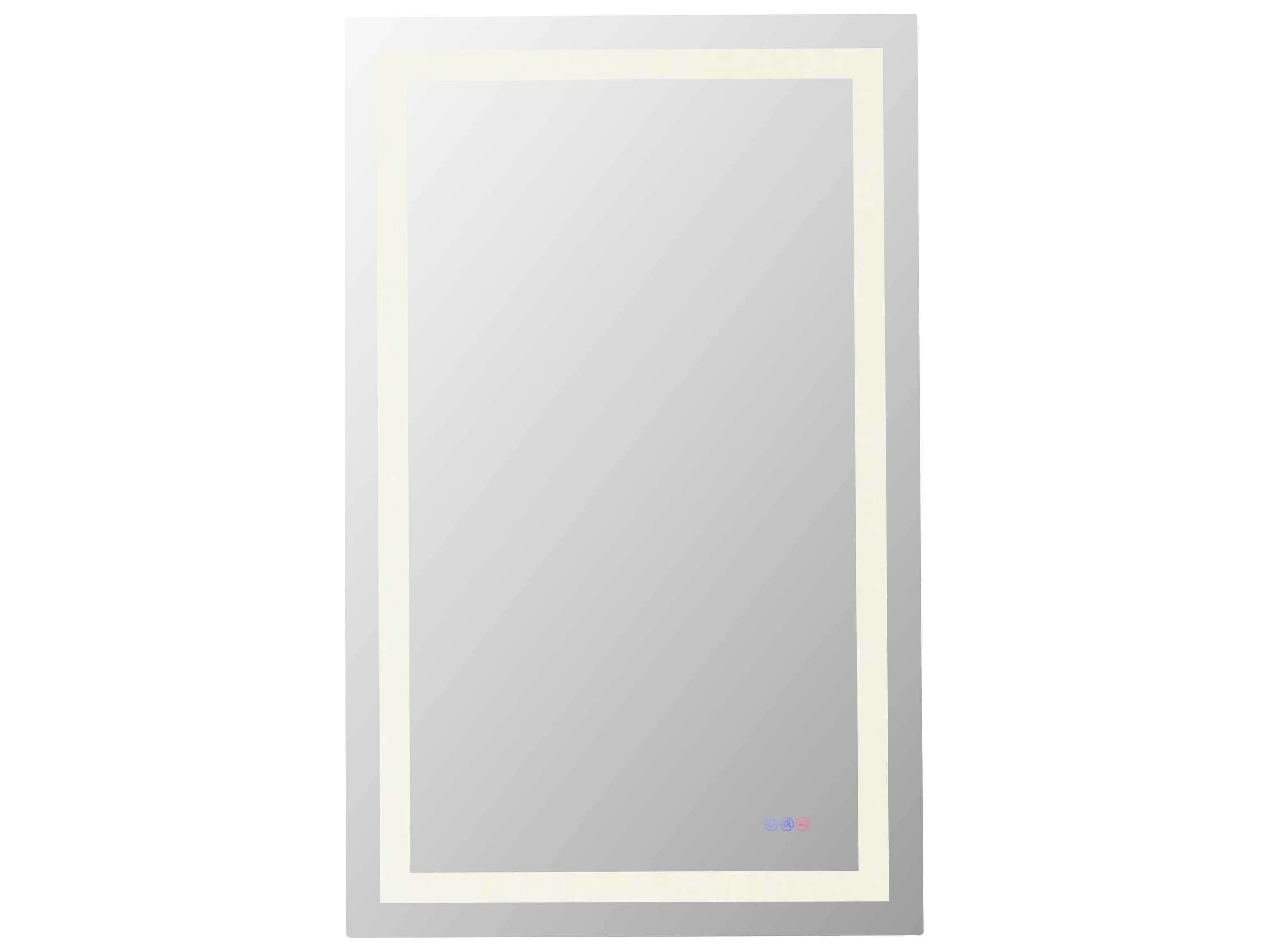 Elegant Lighting Riven White Rectangular Wall Mirror