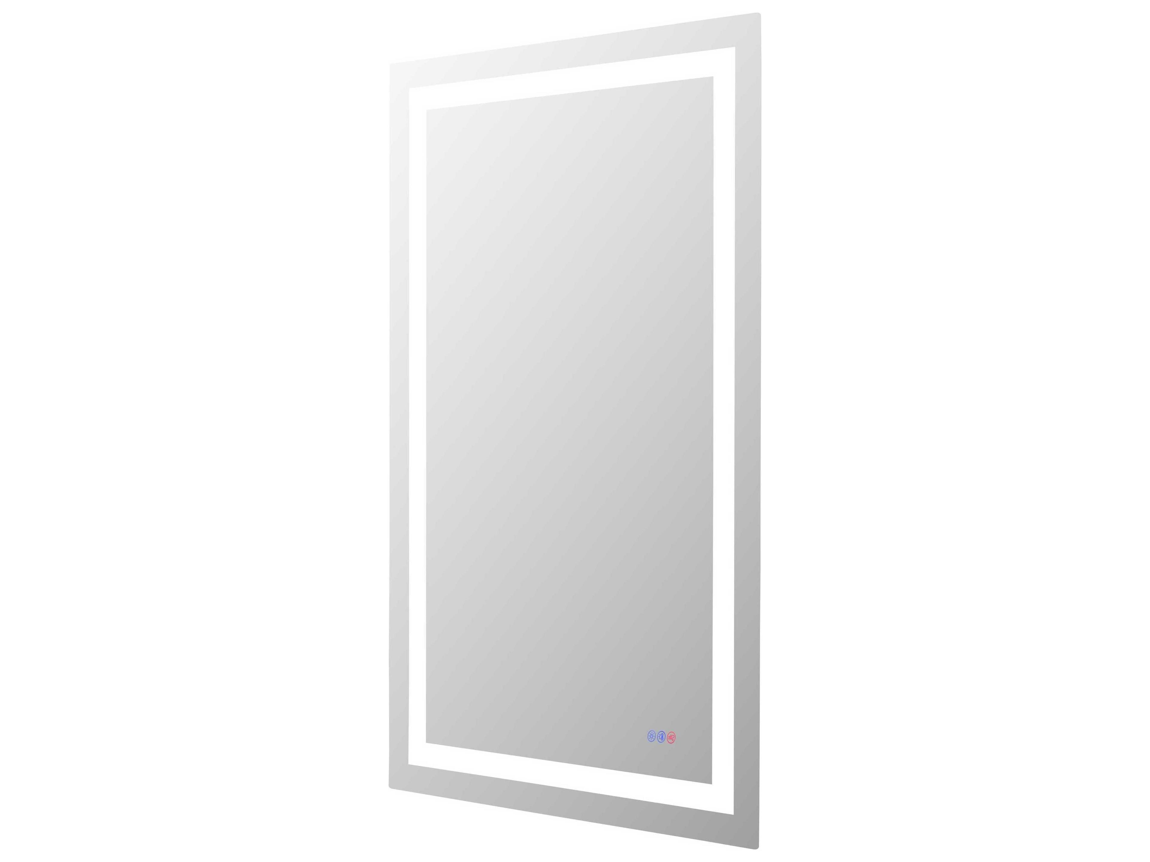 Elegant Lighting Riven White Rectangular Wall Mirror