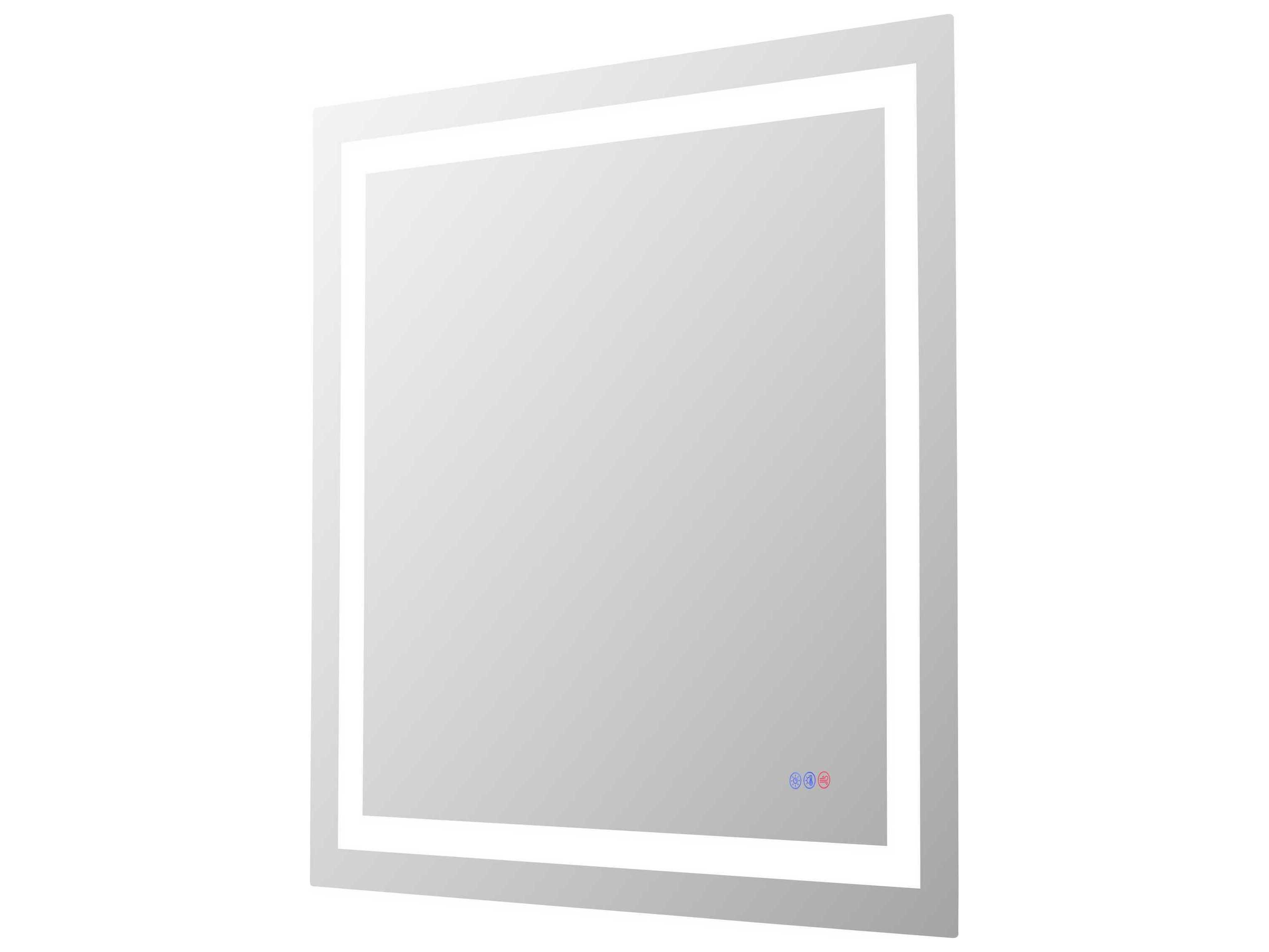 Elegant Lighting Riven White Square Wall Mirror