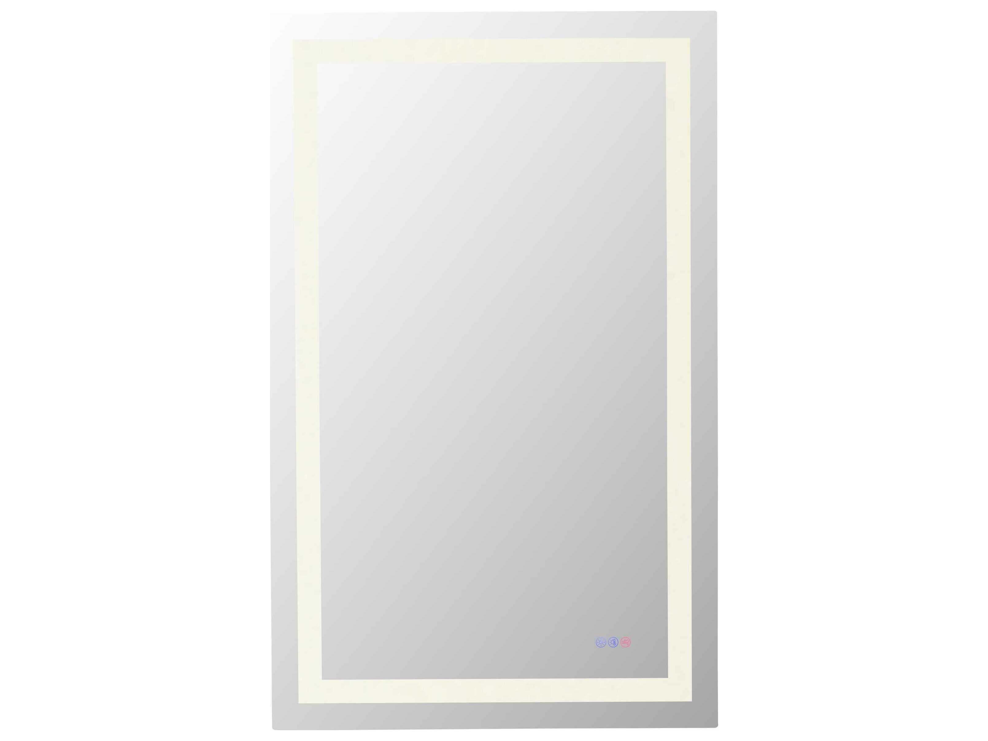 Elegant Lighting Riven White Rectangular Wall Mirror