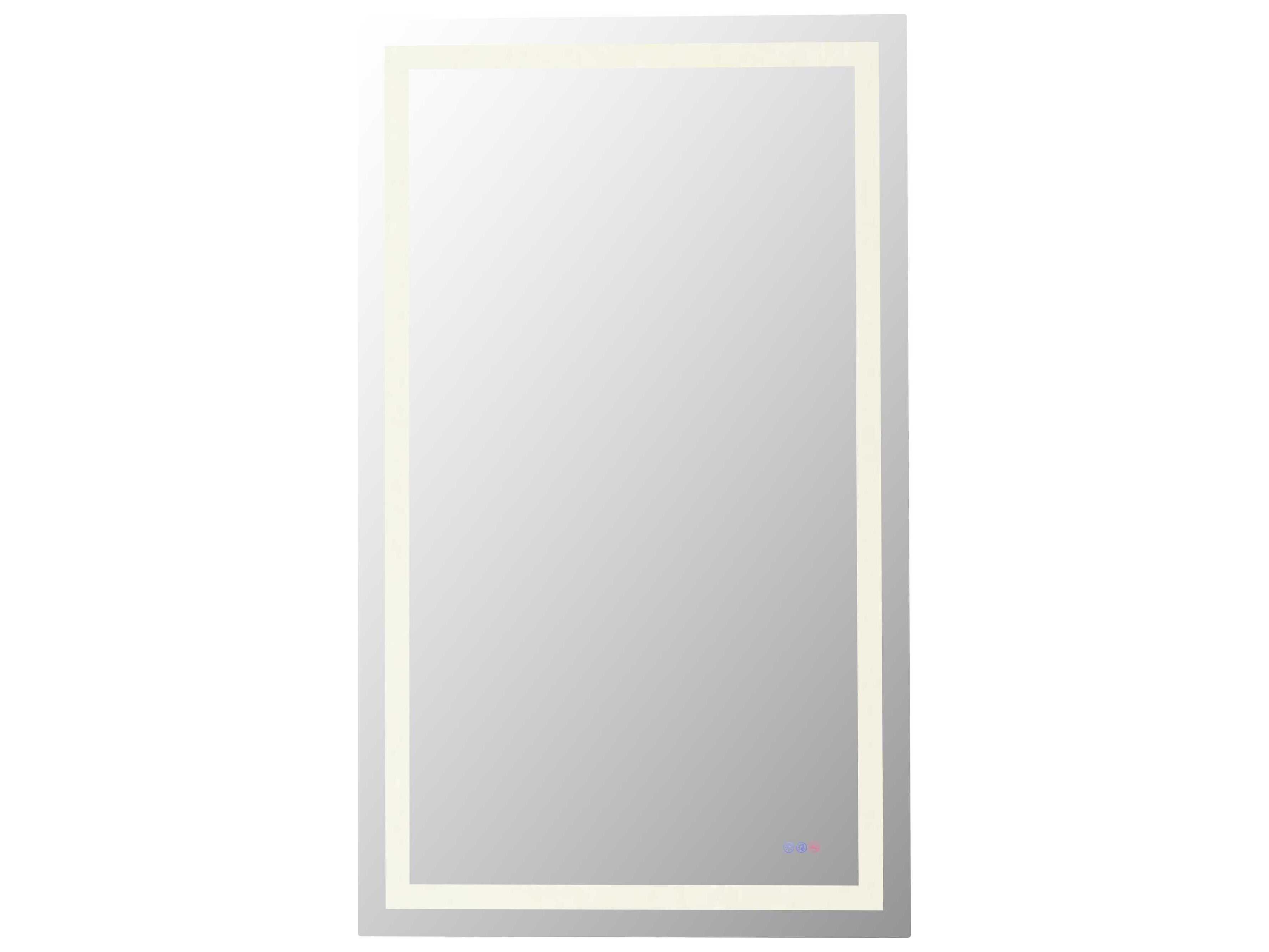 Elegant Lighting Riven White Rectangular Wall Mirror