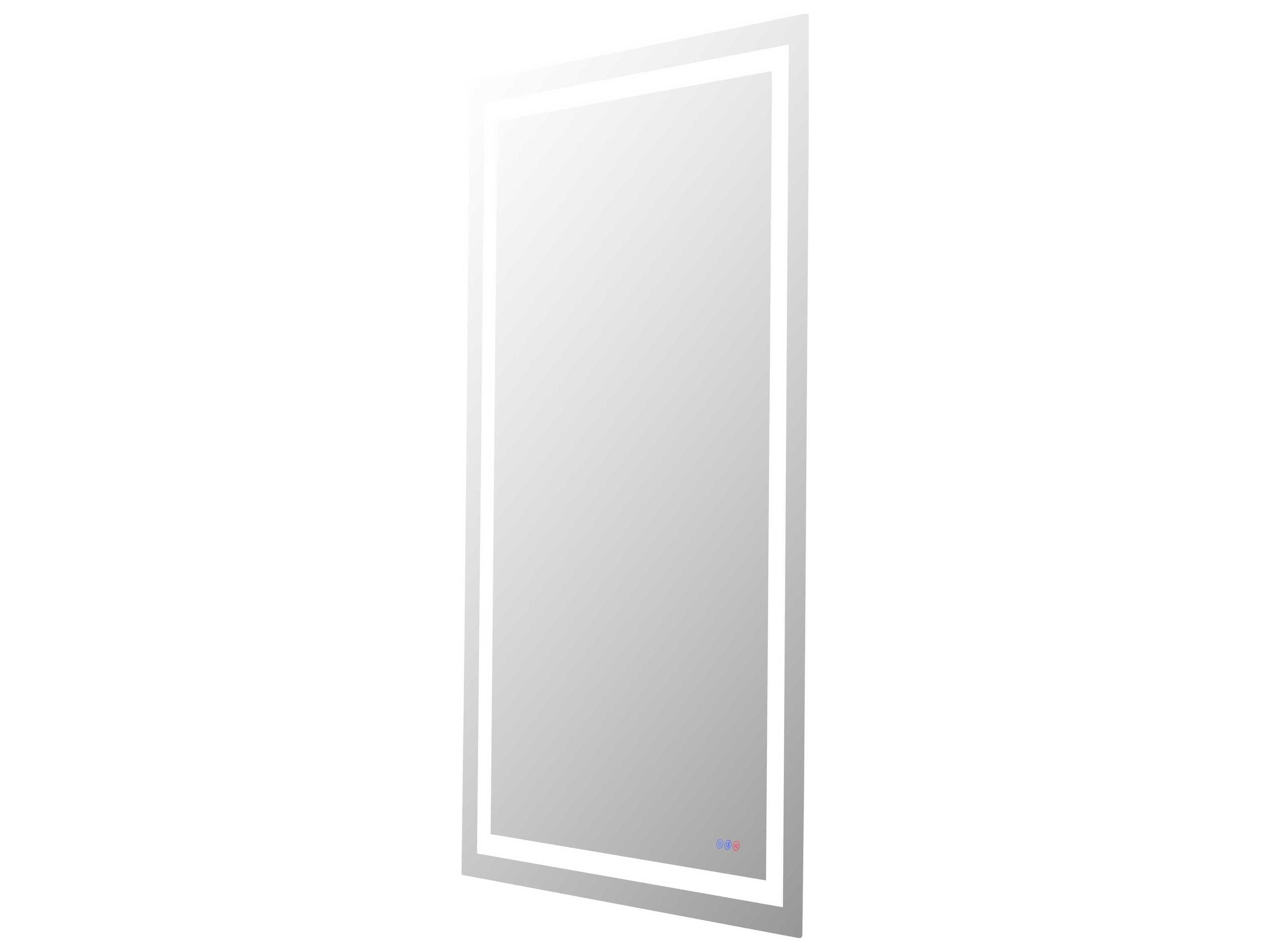 Elegant Lighting Riven White Rectangular Wall Mirror