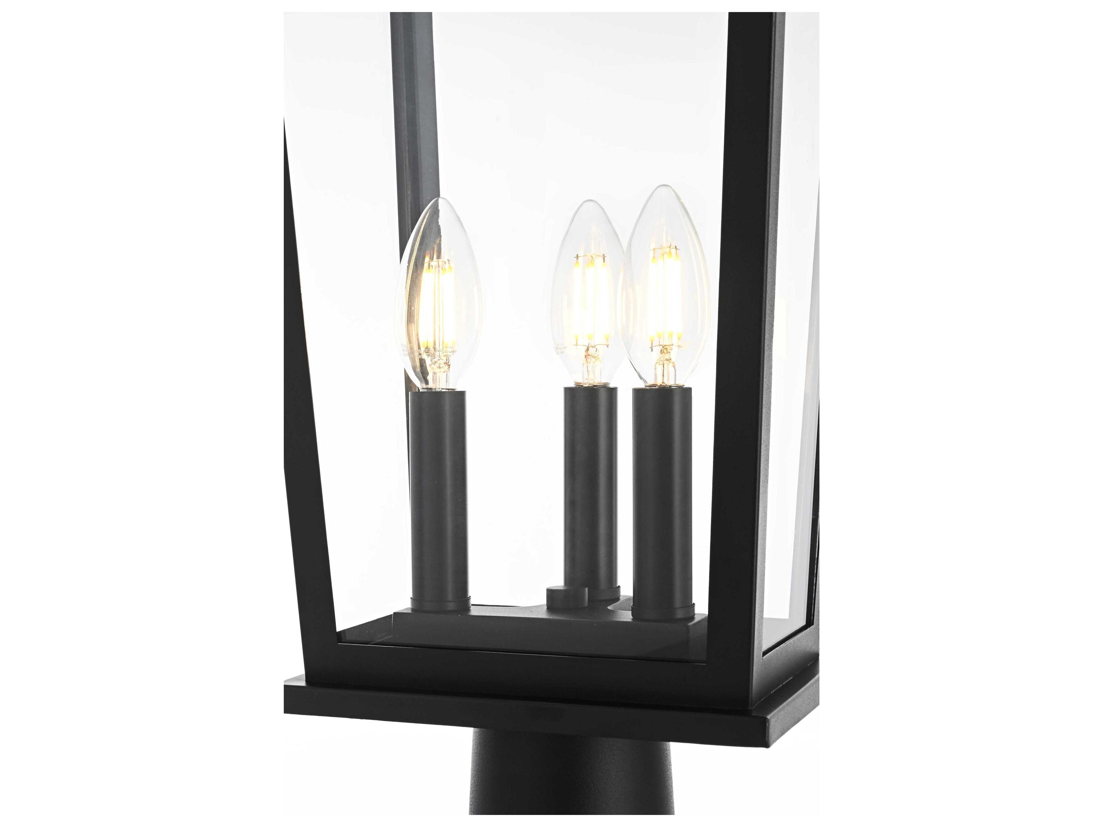 Elegant Lighting Berks 3-Light Outdoor Post Light