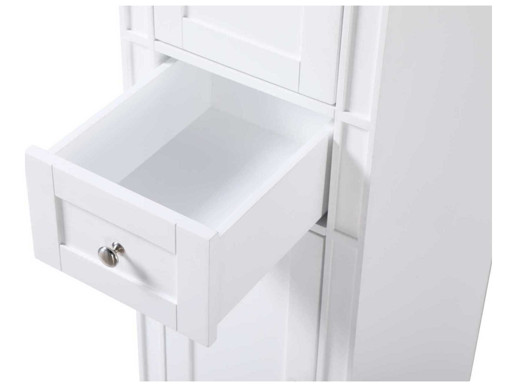 Elegant Lighting Park Avenue White Rubberwood Bath Storage Cabinet
