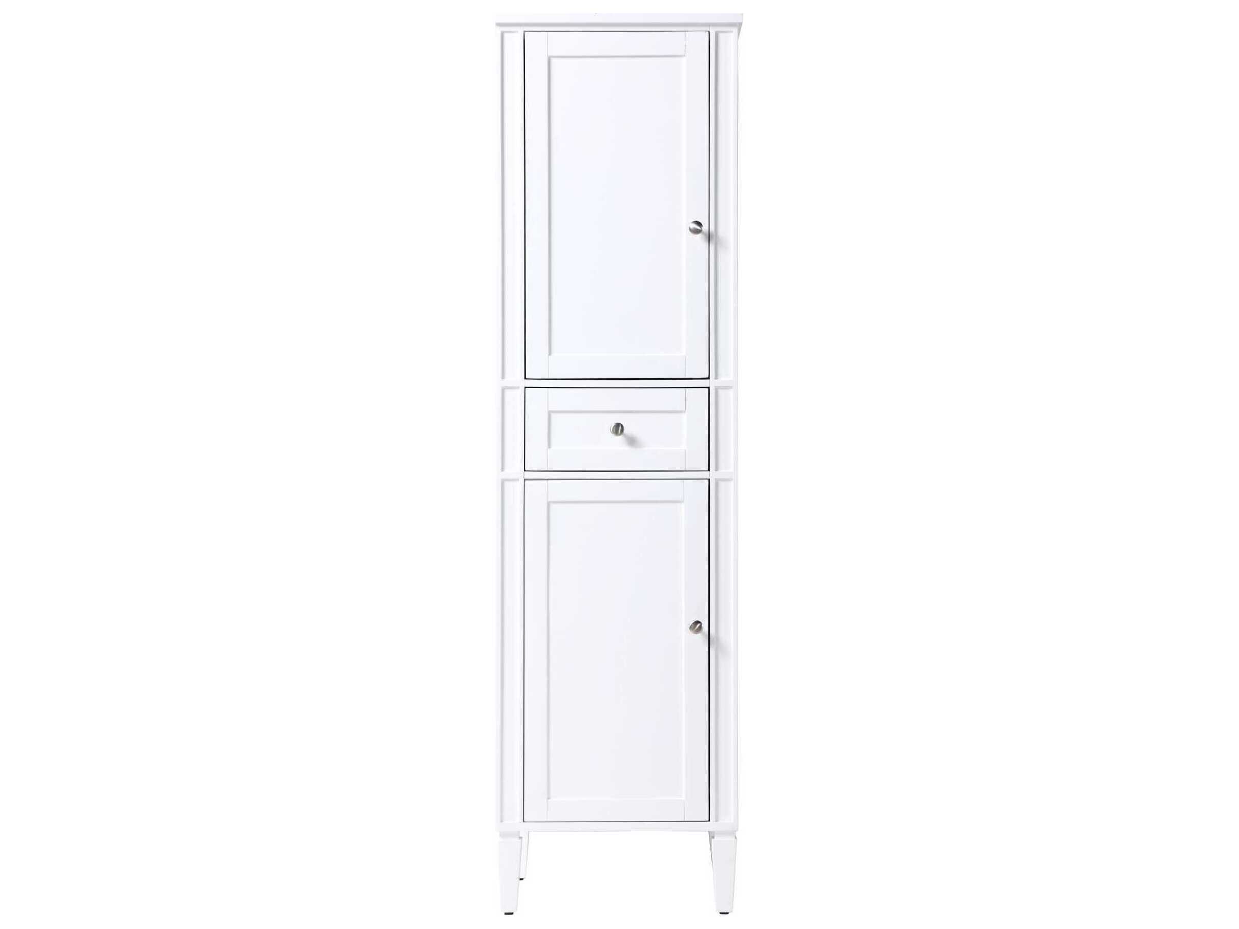 Elegant Lighting Park Avenue White Rubberwood Bath Storage Cabinet