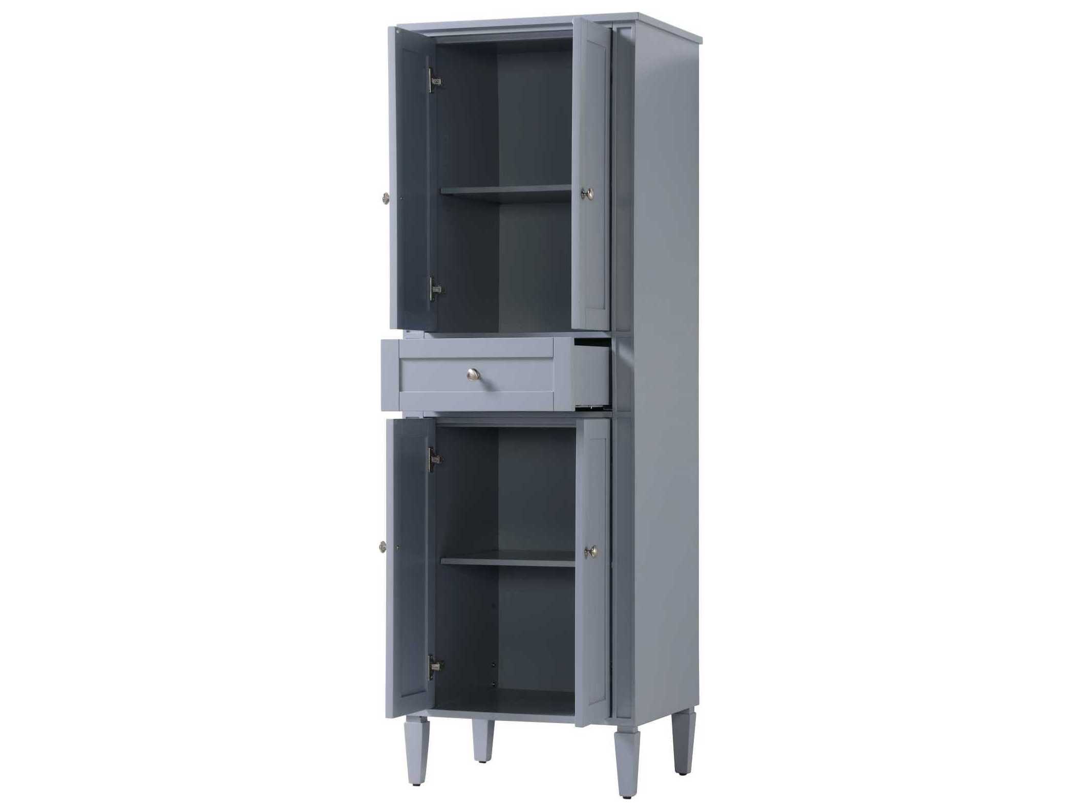 Elegant Lighting Park Avenue Grey Rubberwood Bath Storage Cabinet