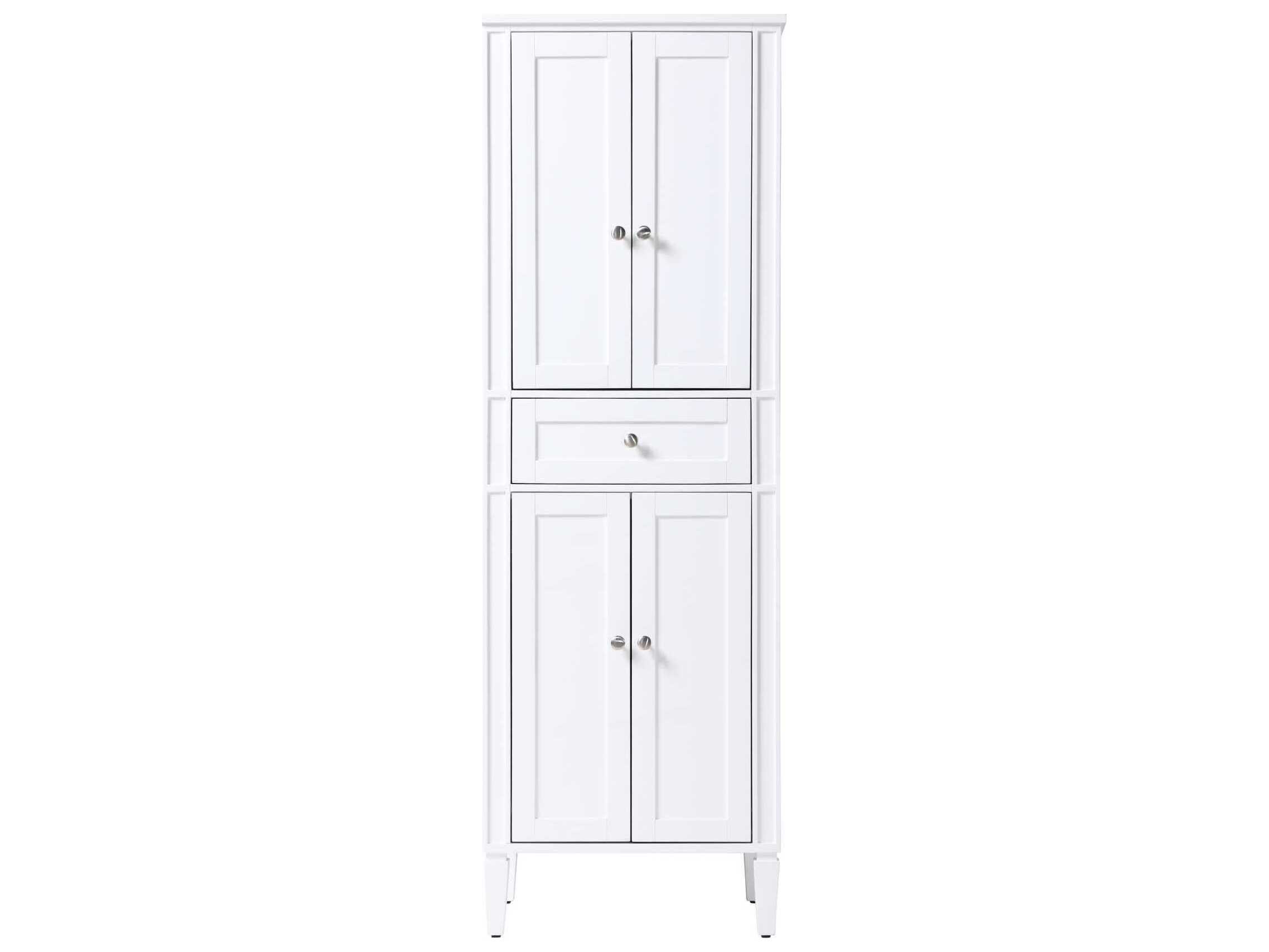 Elegant Lighting Park Avenue White Rubberwood Bath Storage Cabinet