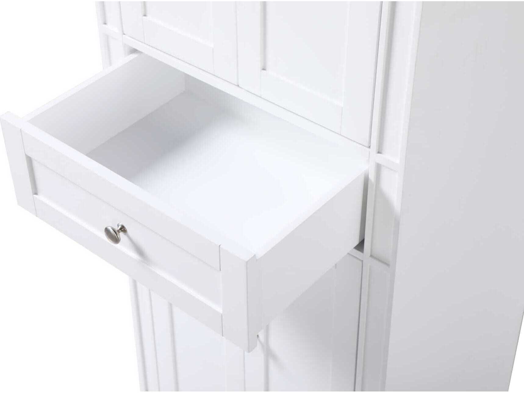 Elegant Lighting Park Avenue White Rubberwood Bath Storage Cabinet
