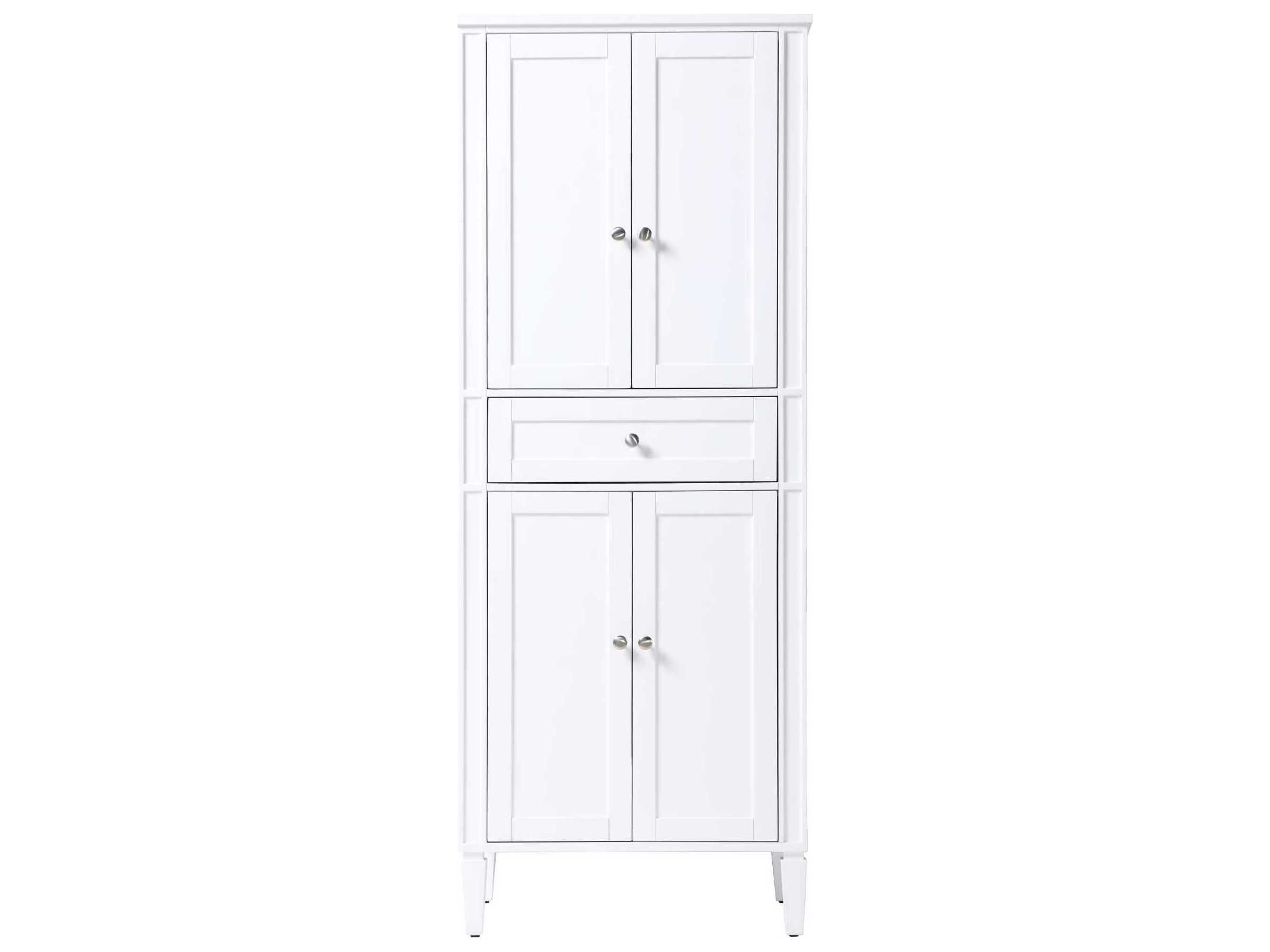 Elegant Lighting Park Avenue White Rubberwood Bath Storage Cabinet