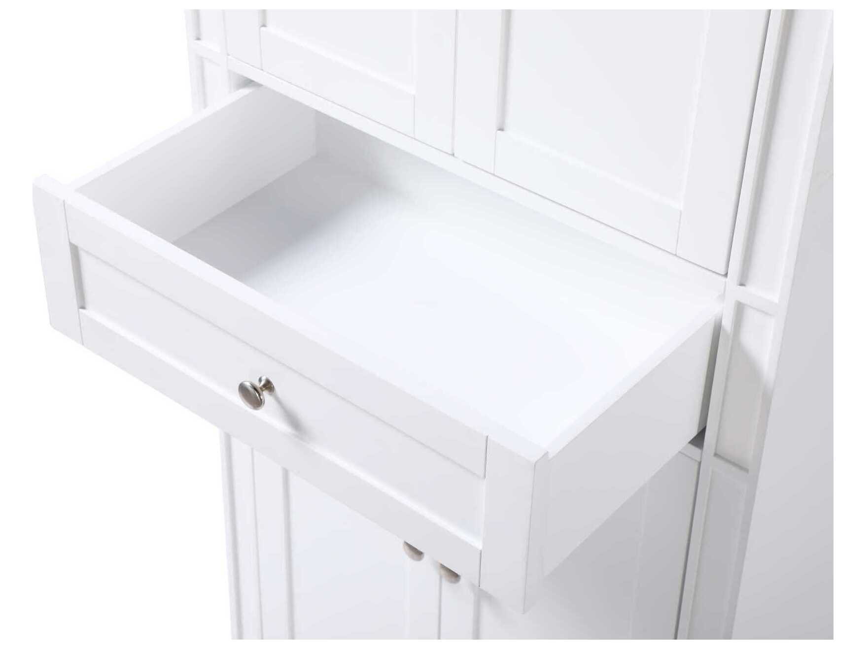 Elegant Lighting Park Avenue White Rubberwood Bath Storage Cabinet