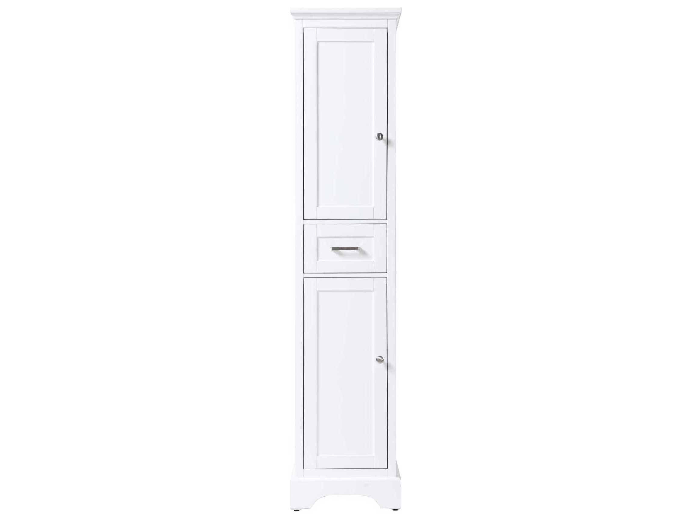 Elegant Lighting Americana White Rubberwood Bath Storage Cabinet