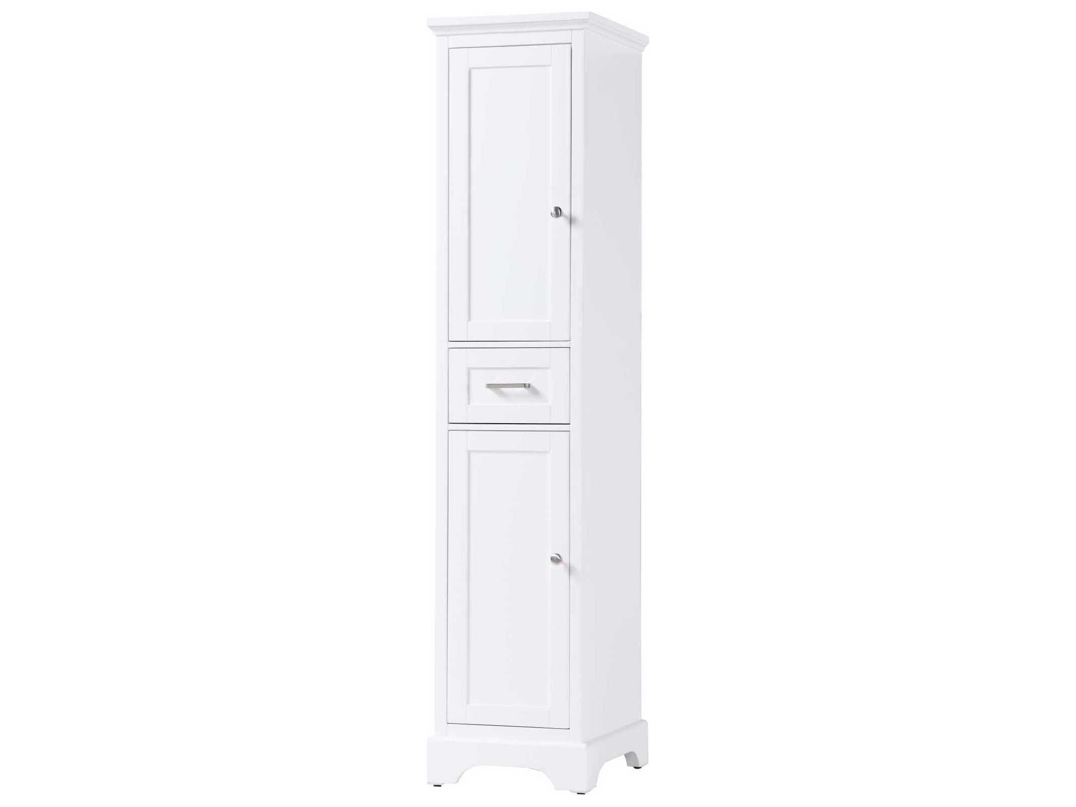 Elegant Lighting Americana White Rubberwood Bath Storage Cabinet