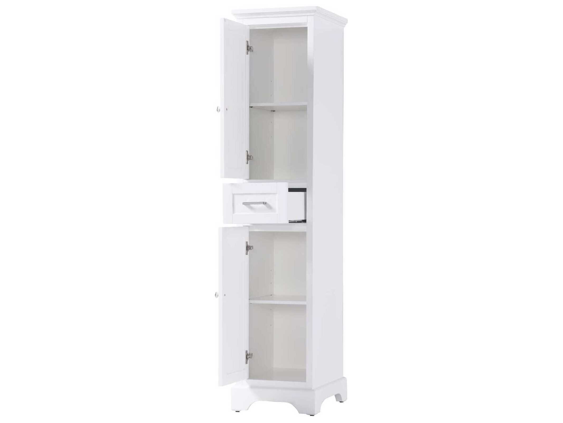 Elegant Lighting Americana White Rubberwood Bath Storage Cabinet