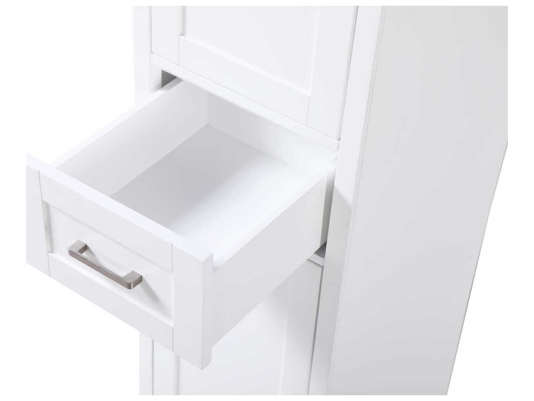 Elegant Lighting Americana White Rubberwood Bath Storage Cabinet