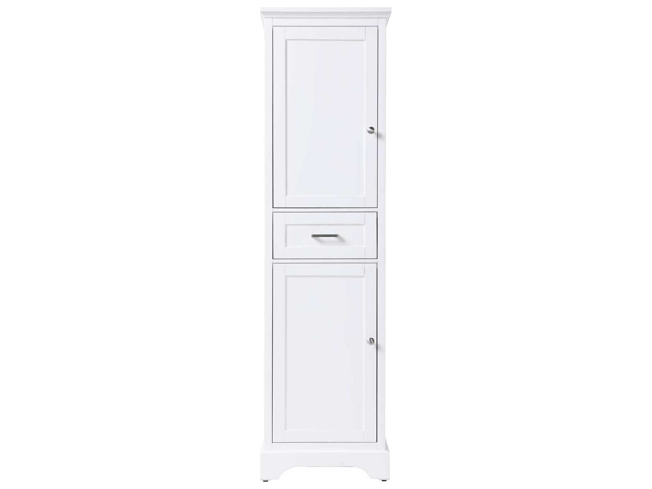 Elegant Lighting Americana White Rubberwood Bath Storage Cabinet