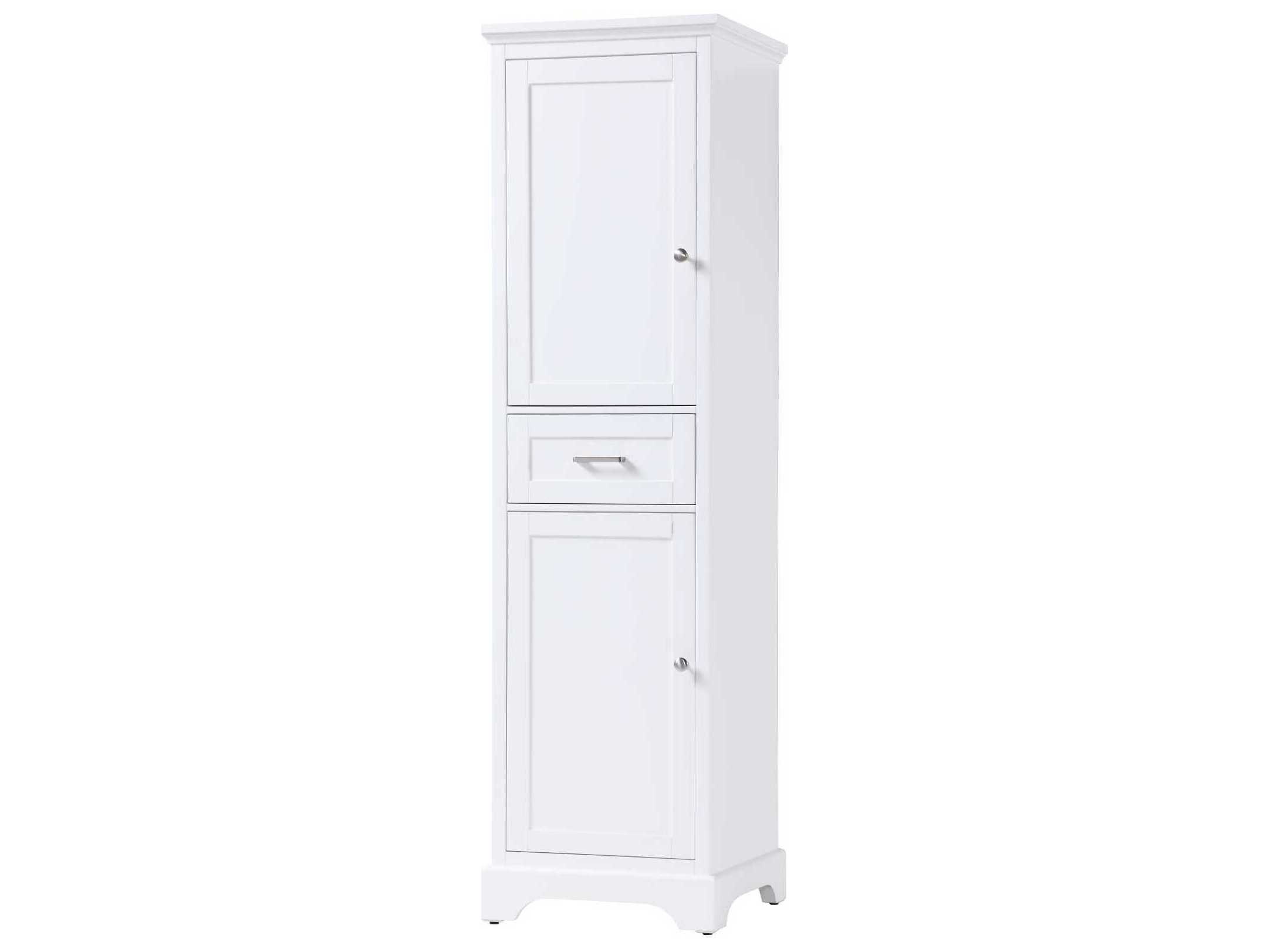 Elegant Lighting Americana White Rubberwood Bath Storage Cabinet