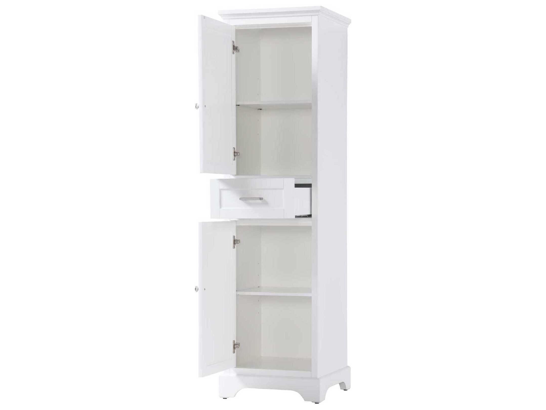Elegant Lighting Americana White Rubberwood Bath Storage Cabinet