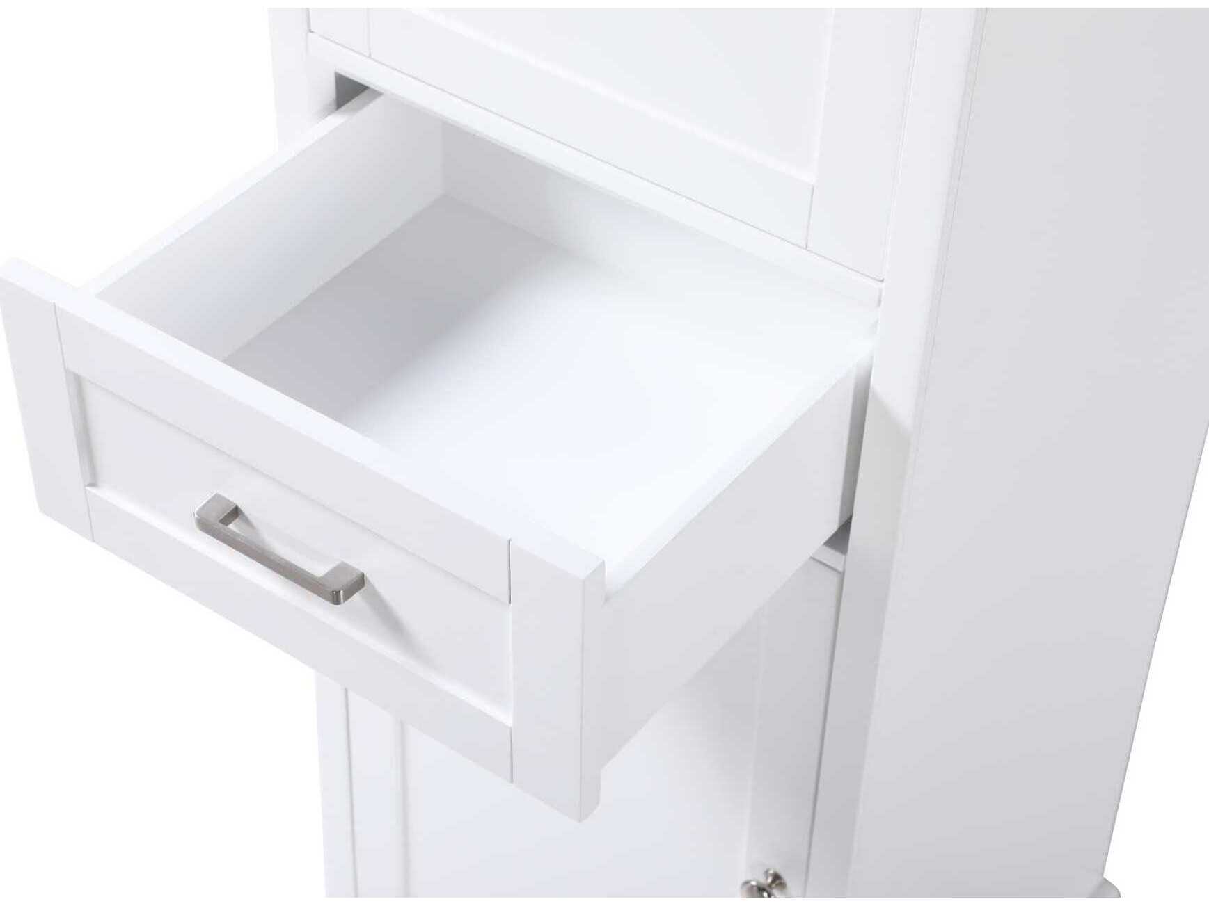 Elegant Lighting Americana White Rubberwood Bath Storage Cabinet