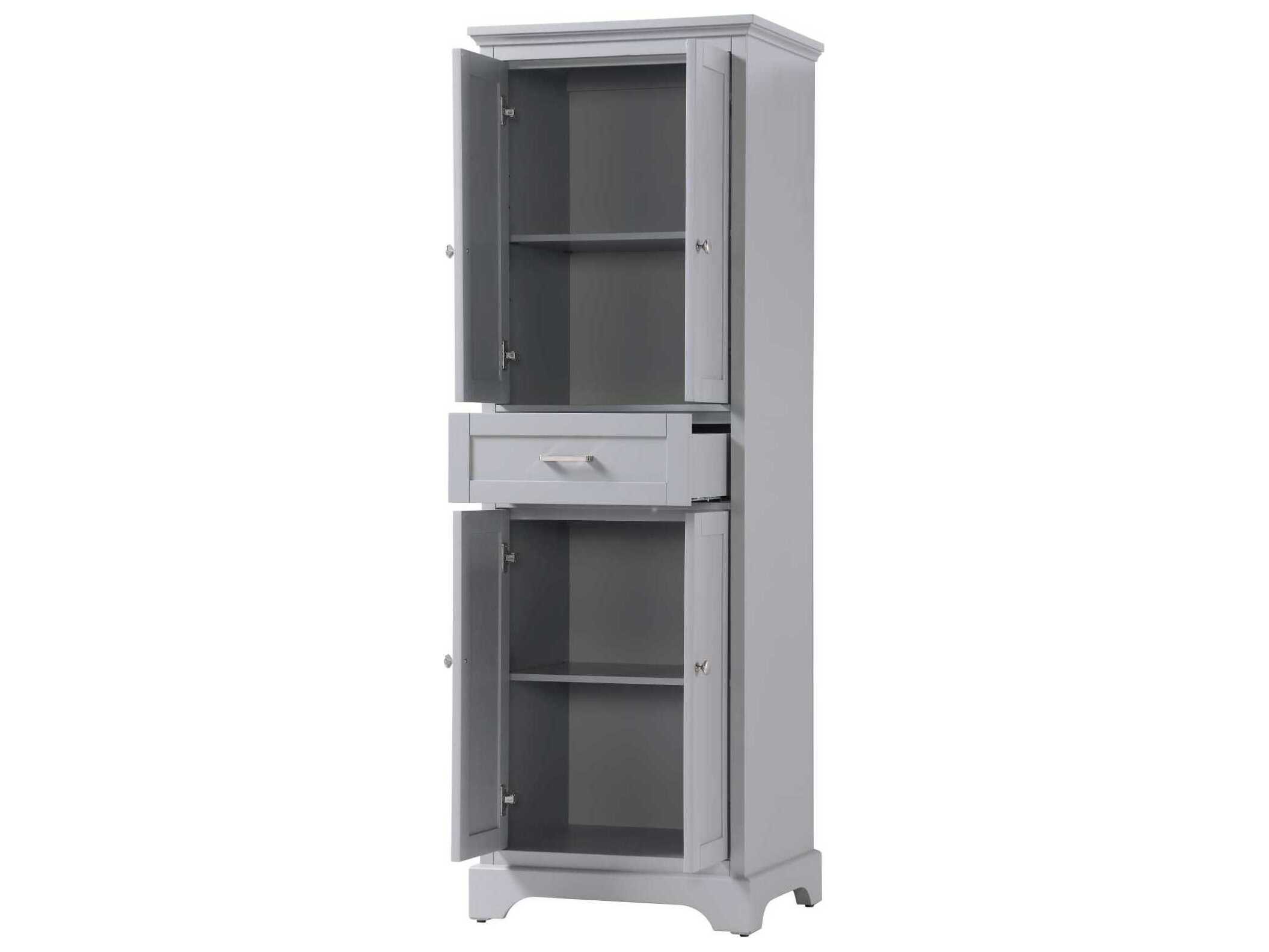 Elegant Lighting Americana Grey Rubberwood Bath Storage Cabinet