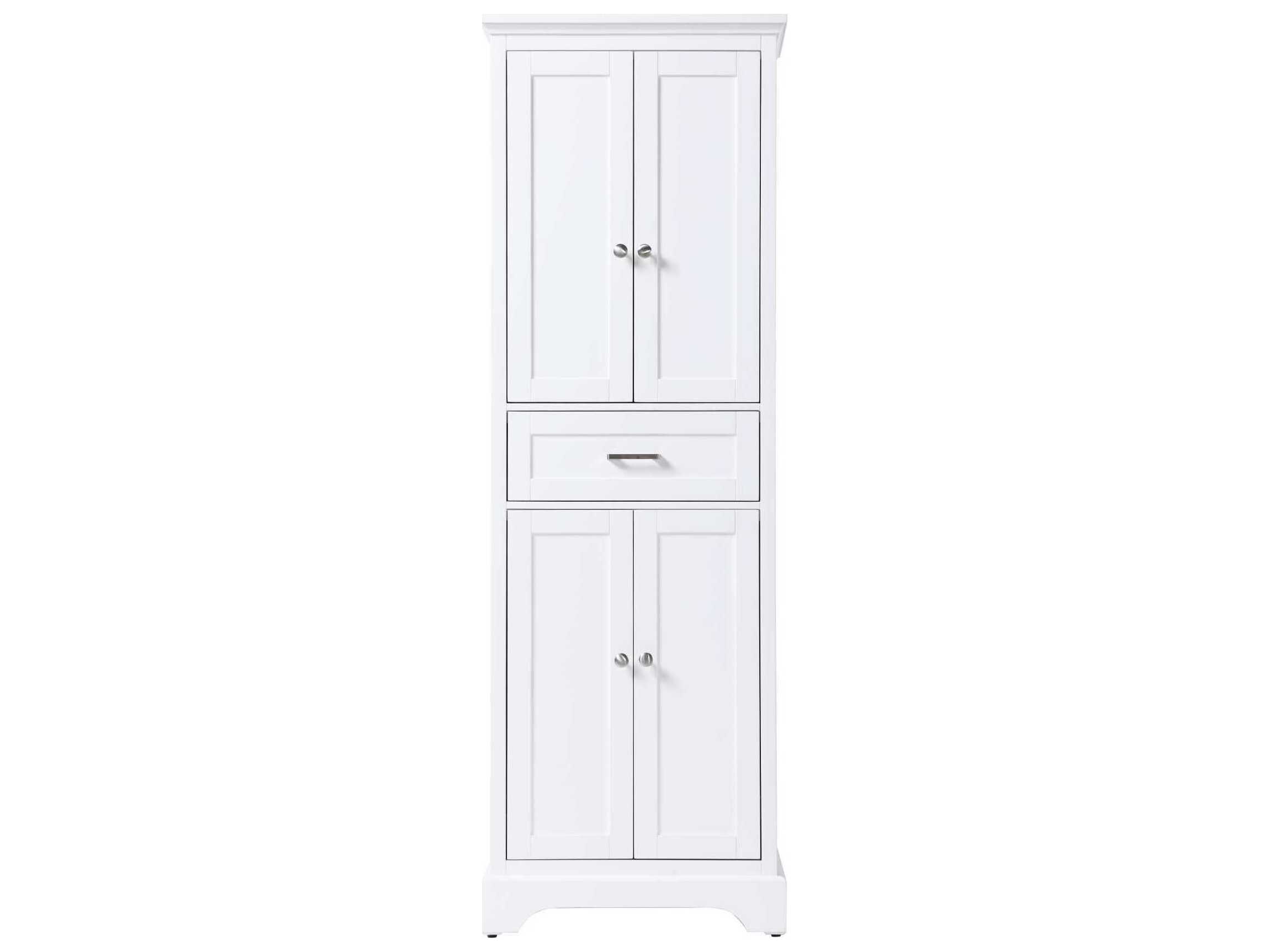 Elegant Lighting Americana White Rubberwood Bath Storage Cabinet
