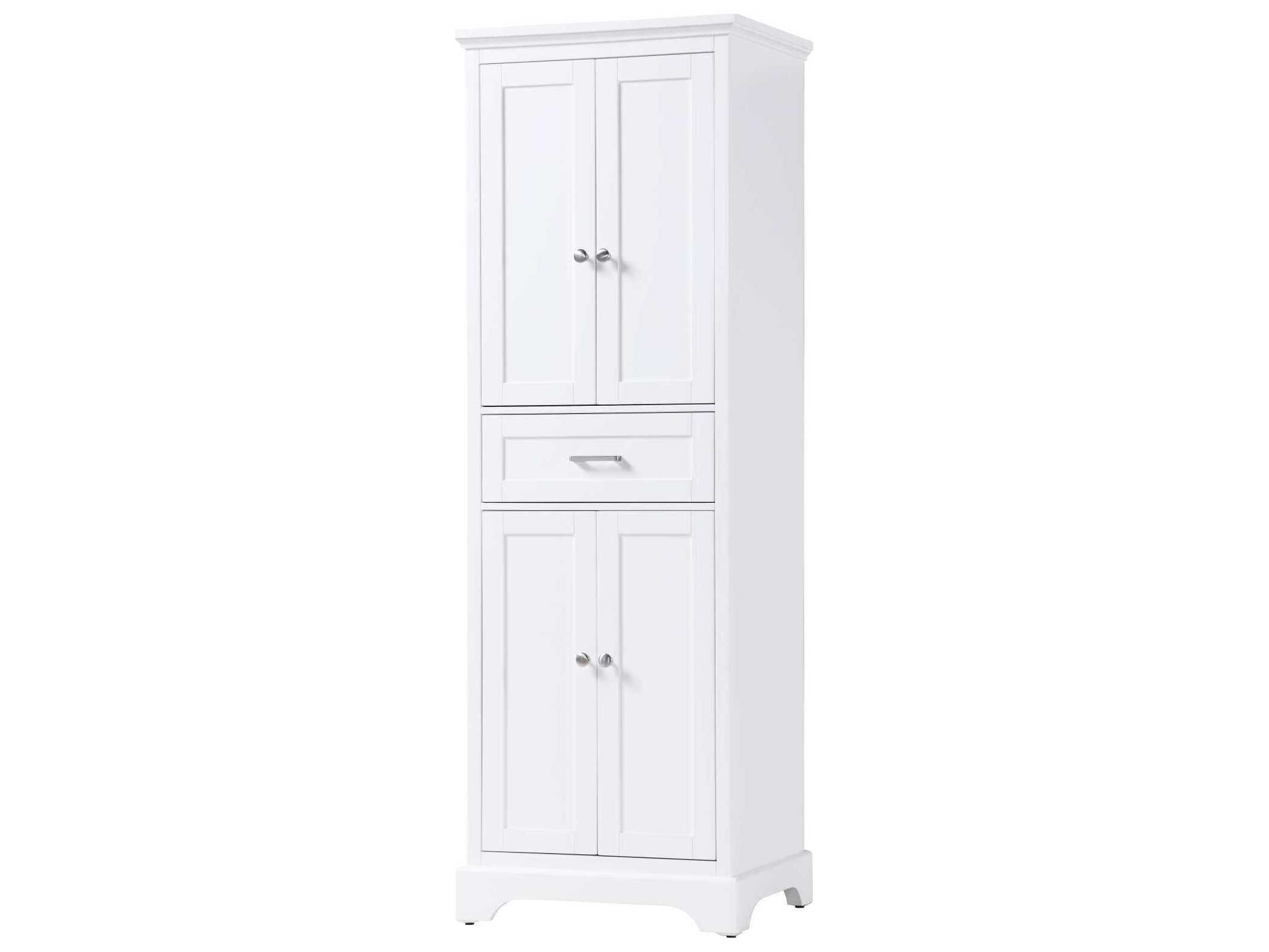 Elegant Lighting Americana White Rubberwood Bath Storage Cabinet
