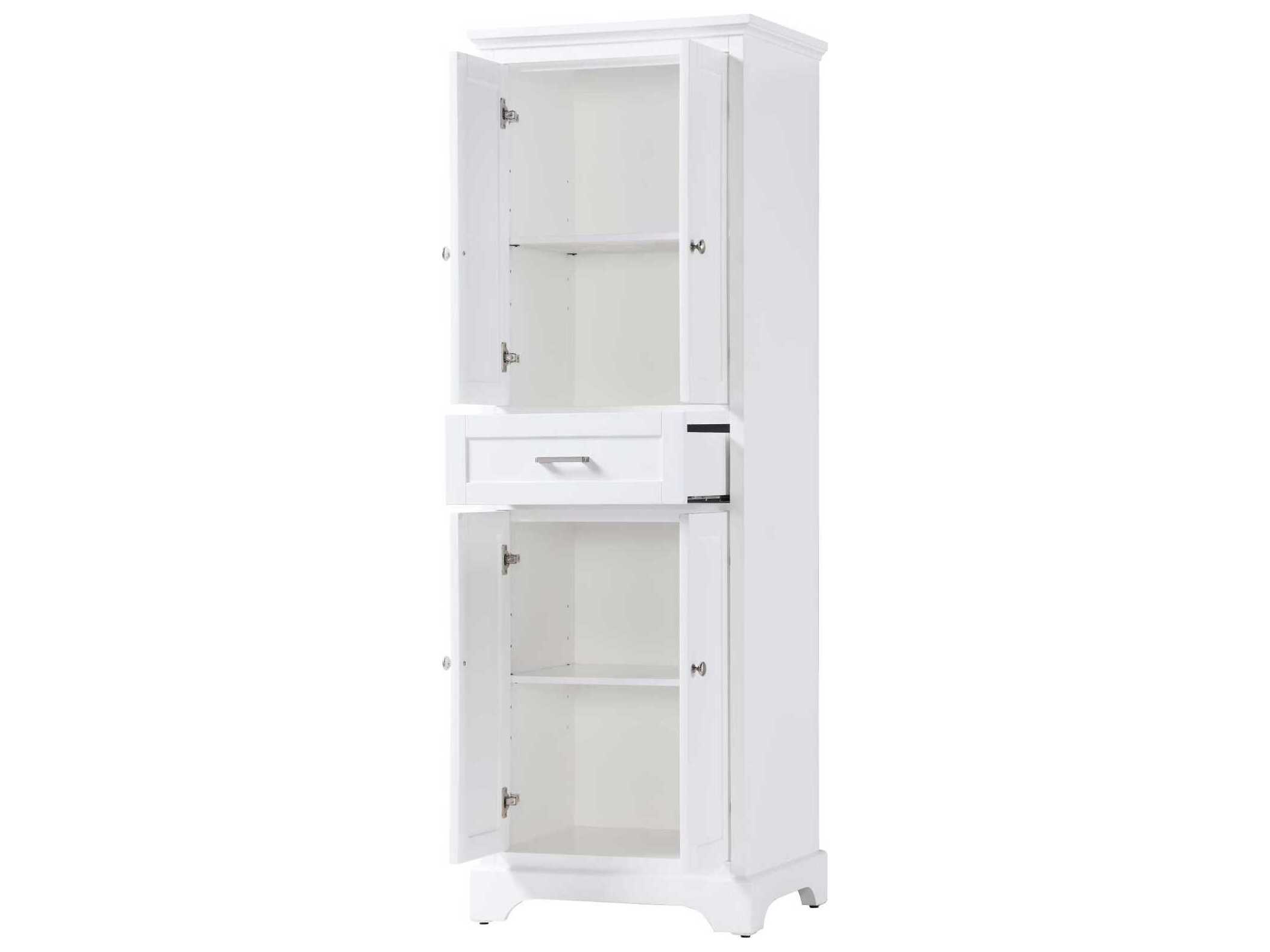 Elegant Lighting Americana White Rubberwood Bath Storage Cabinet