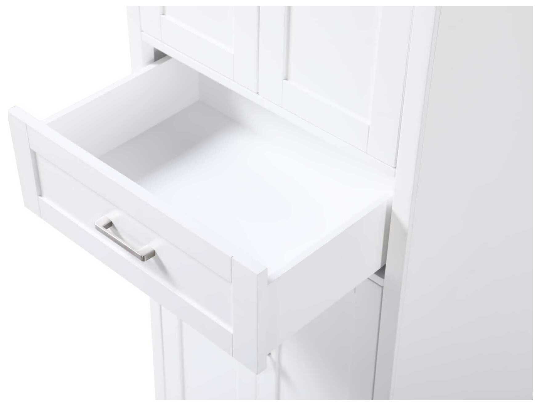 Elegant Lighting Americana White Rubberwood Bath Storage Cabinet