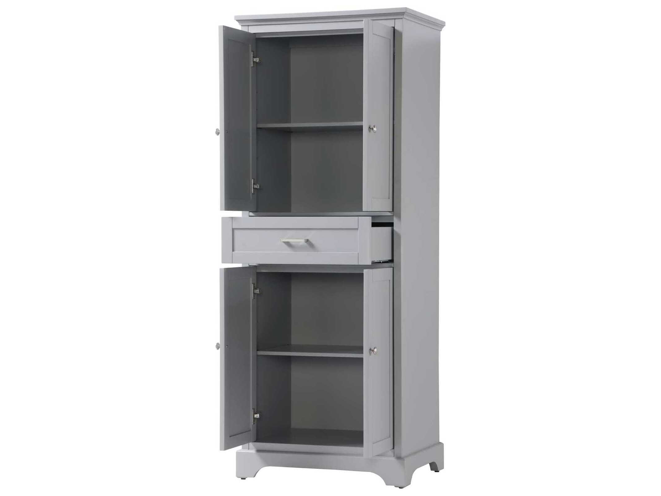 Elegant Lighting Americana Grey Rubberwood Bath Storage Cabinet