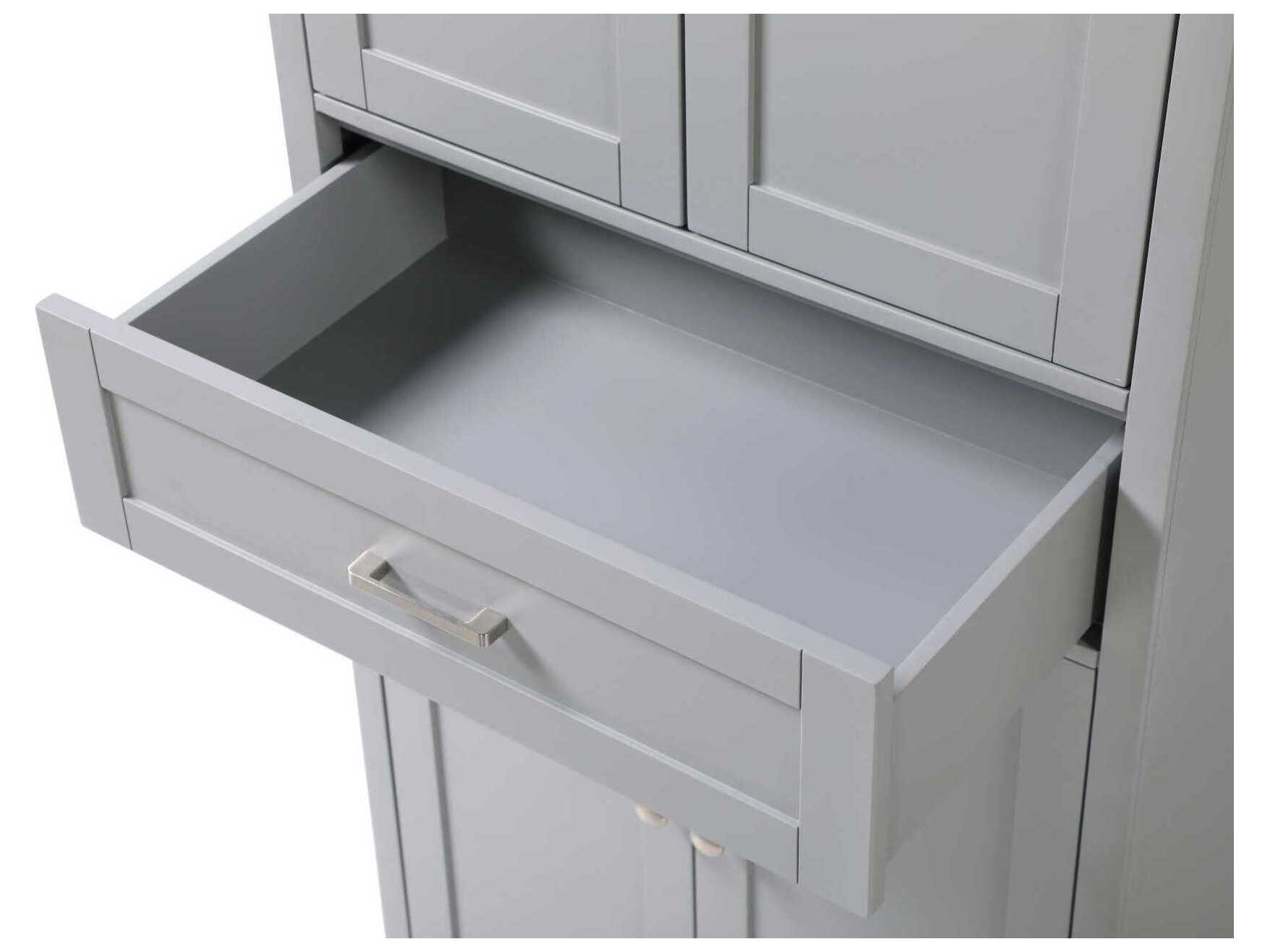 Elegant Lighting Americana Grey Rubberwood Bath Storage Cabinet