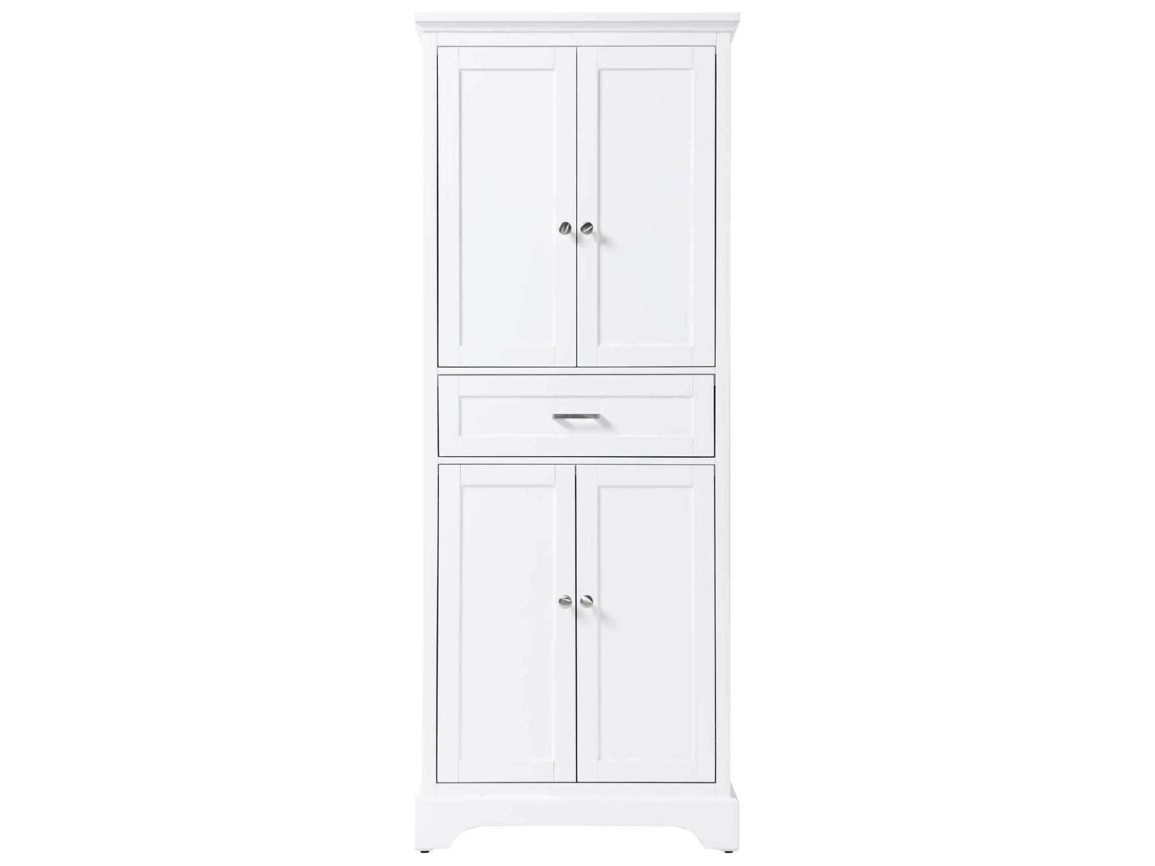 Elegant Lighting Americana White Rubberwood Bath Storage Cabinet