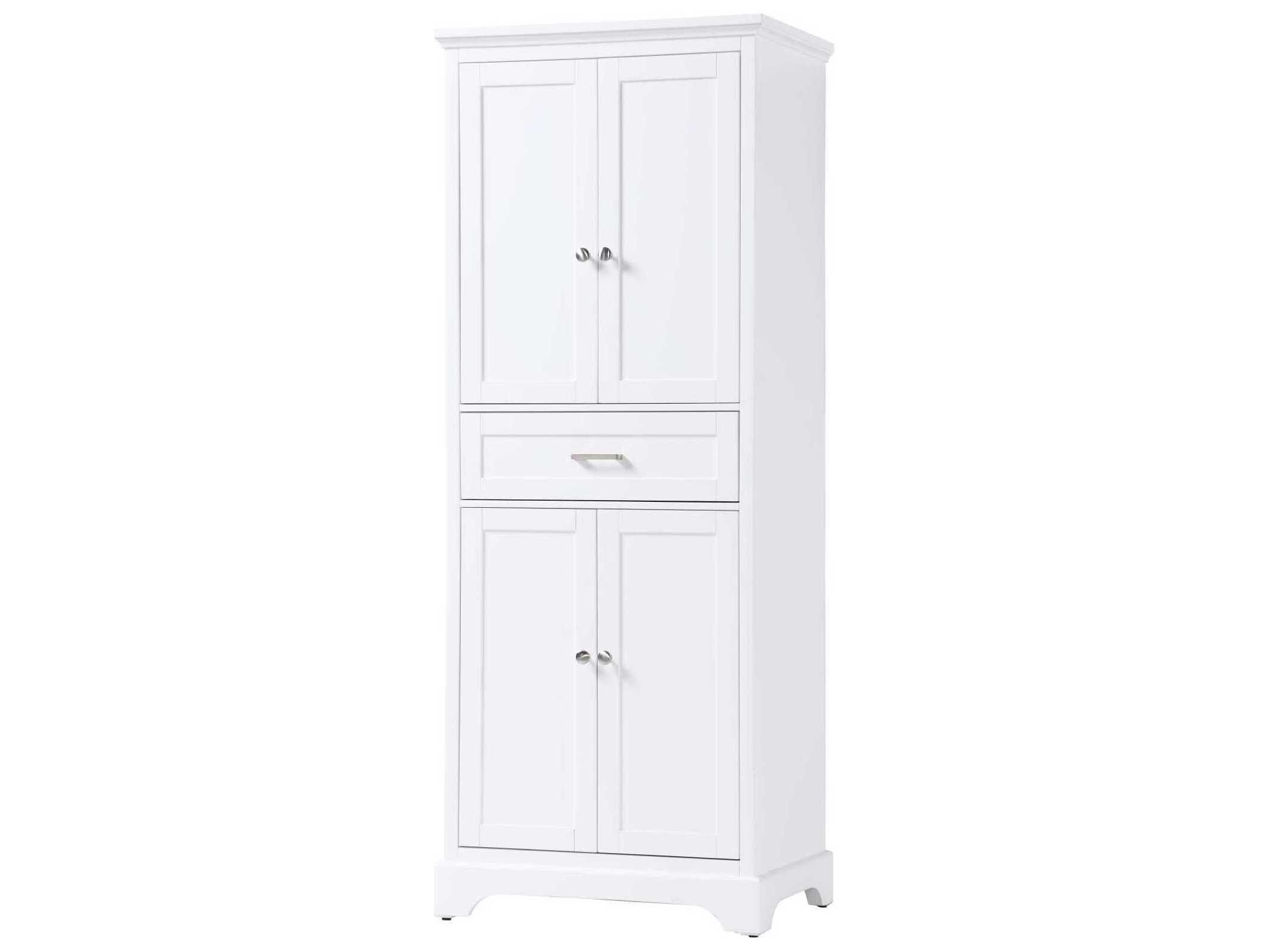 Elegant Lighting Americana White Rubberwood Bath Storage Cabinet