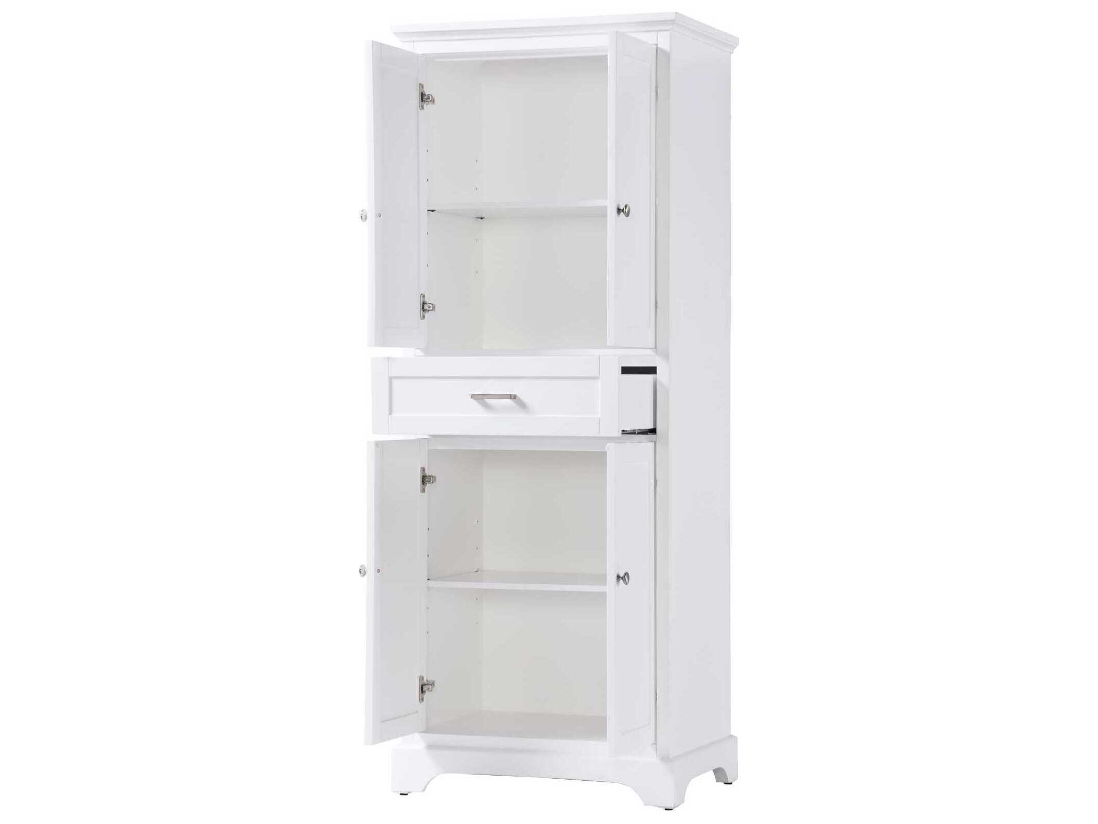 Elegant Lighting Americana White Rubberwood Bath Storage Cabinet