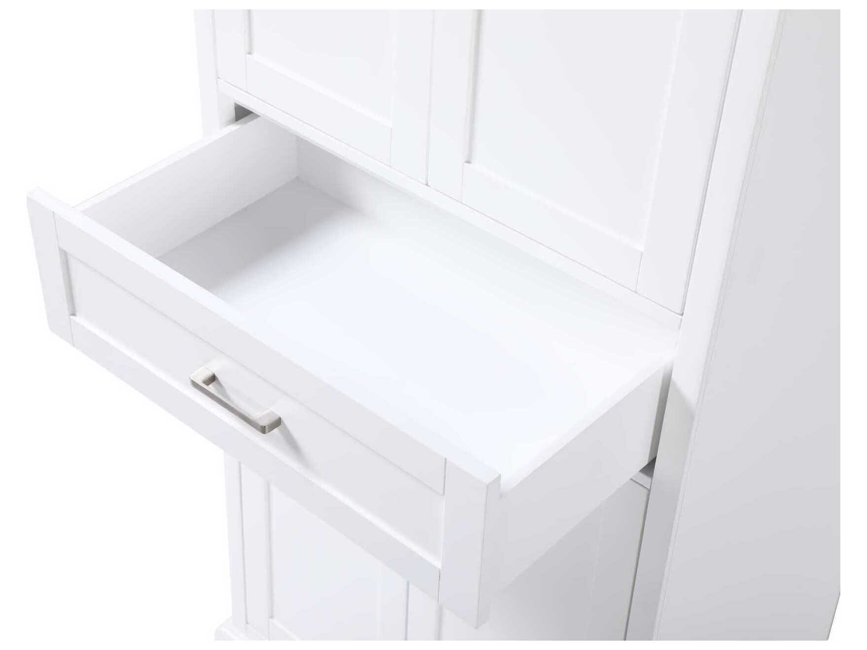 Elegant Lighting Americana White Rubberwood Bath Storage Cabinet